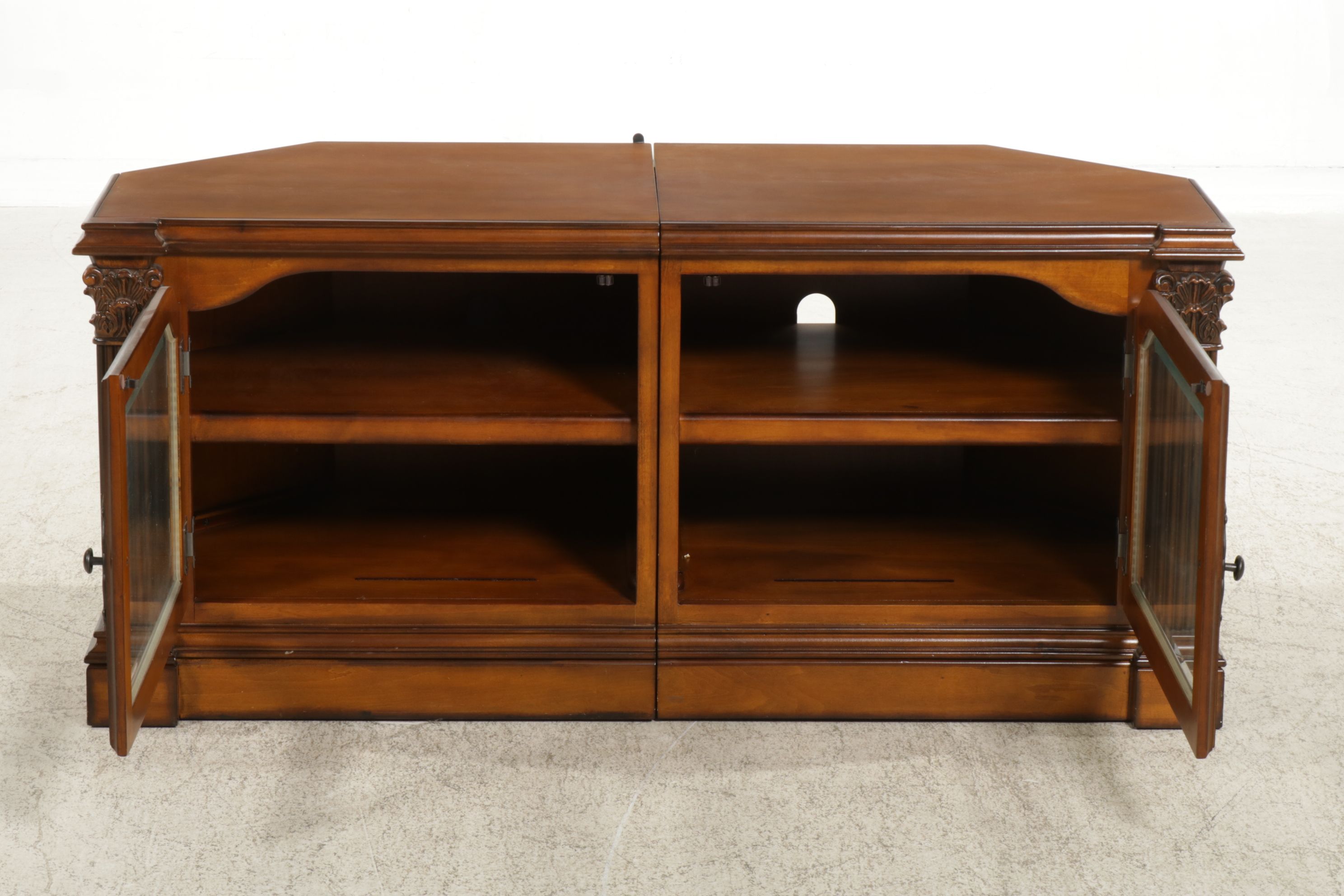 Expandable Corner Media Cabinet, 21st Century