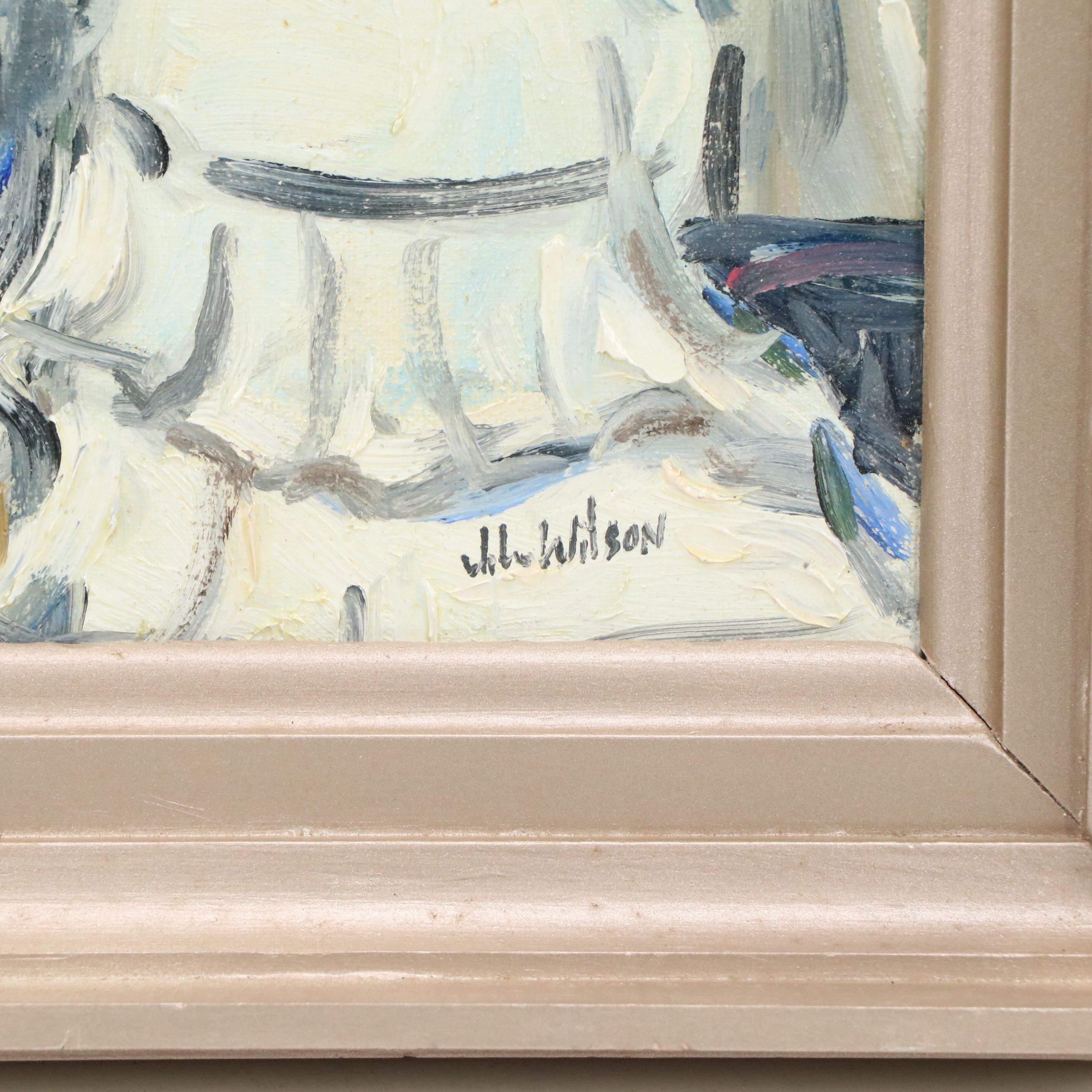 John Wilson Portrait Oil Painting of Woman With Tambourine