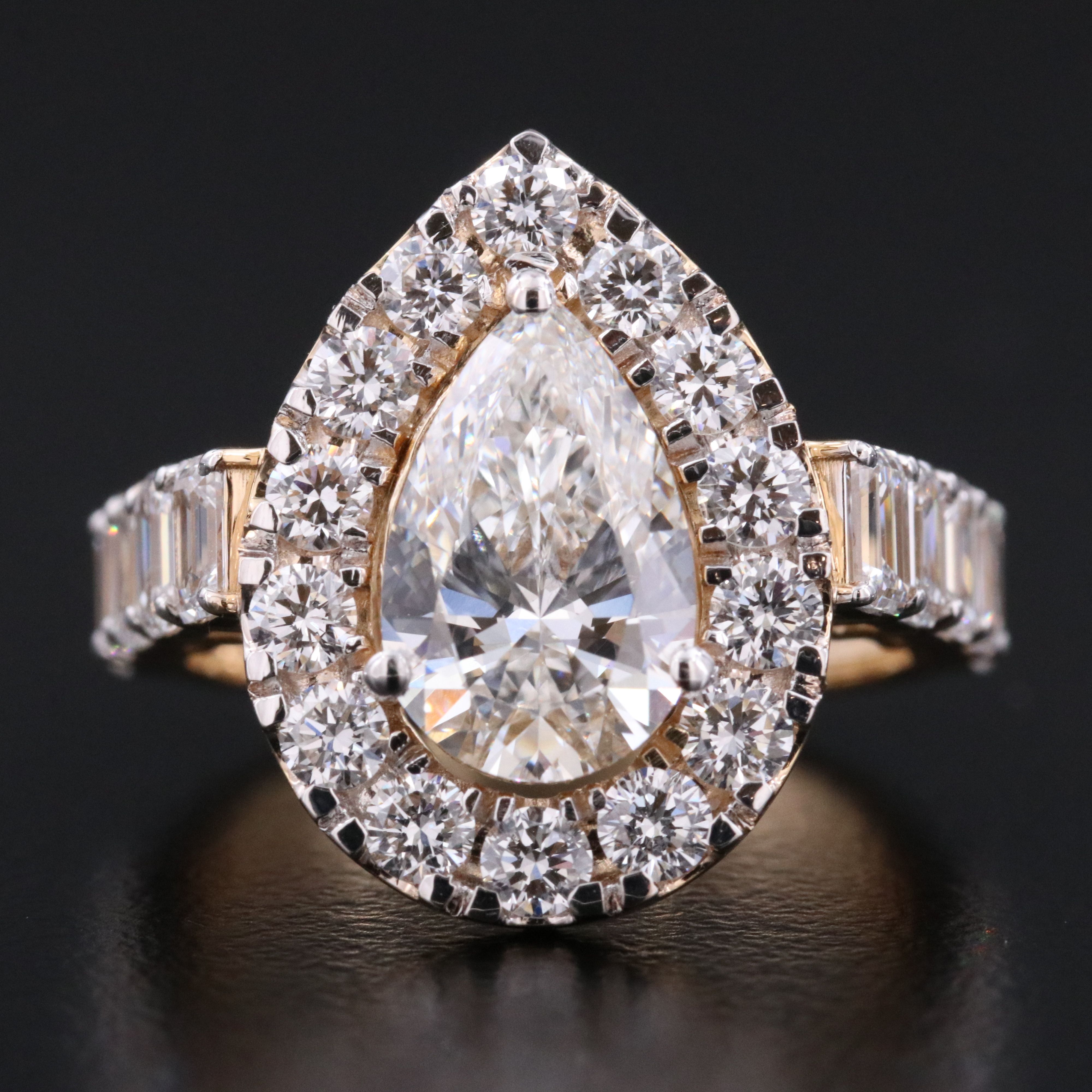 18K 4.36 CTW Lab Grown Diamond Ring with IGI Report