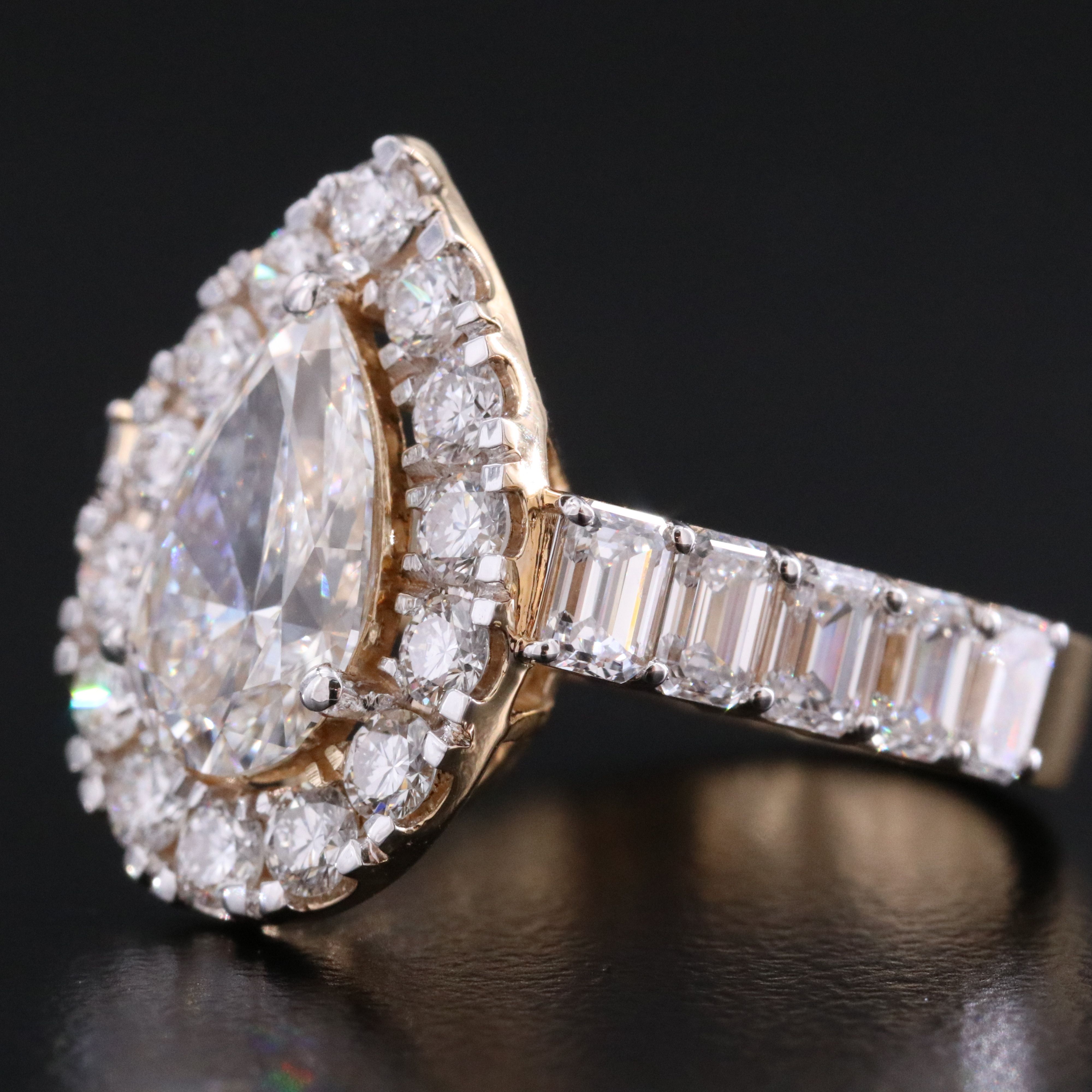 18K 4.36 CTW Lab Grown Diamond Ring with IGI Report