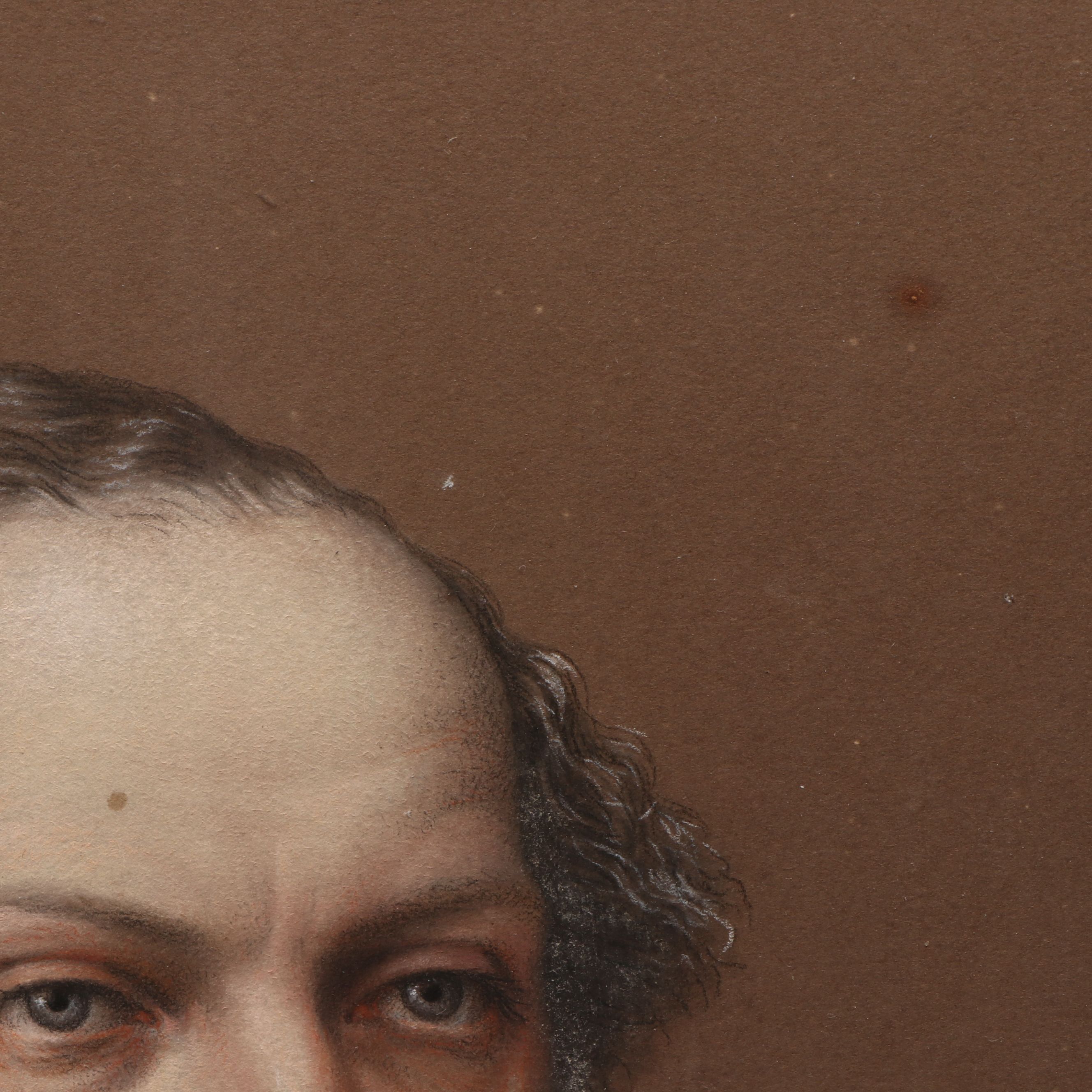 Antique Pastel Portrait Drawing of Businessman, Circa 1877