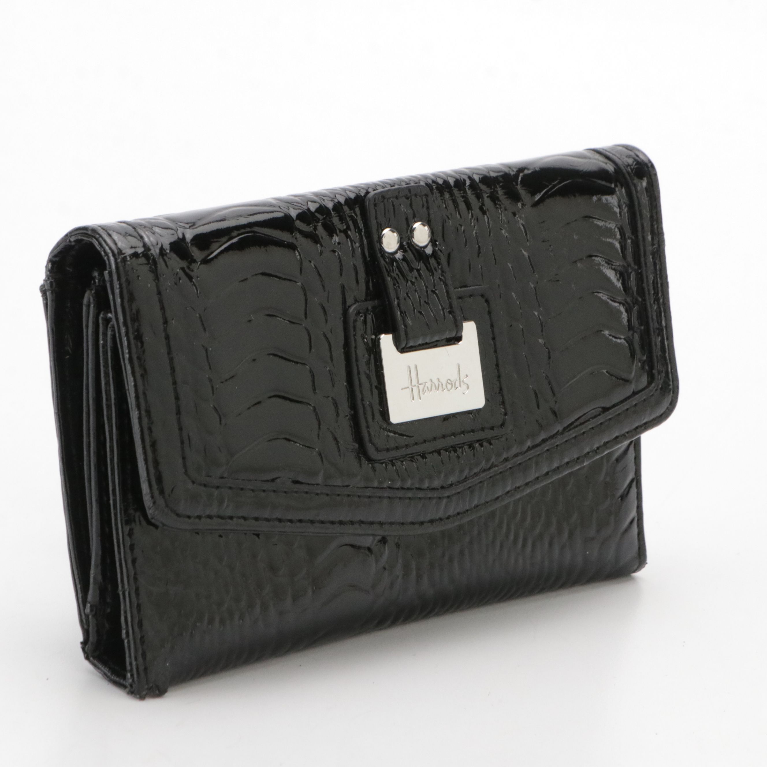 Mundi Croc PVC Flap Clutch Wallet, Harrods & Liz Claiborne Shiny Trifold Wallets