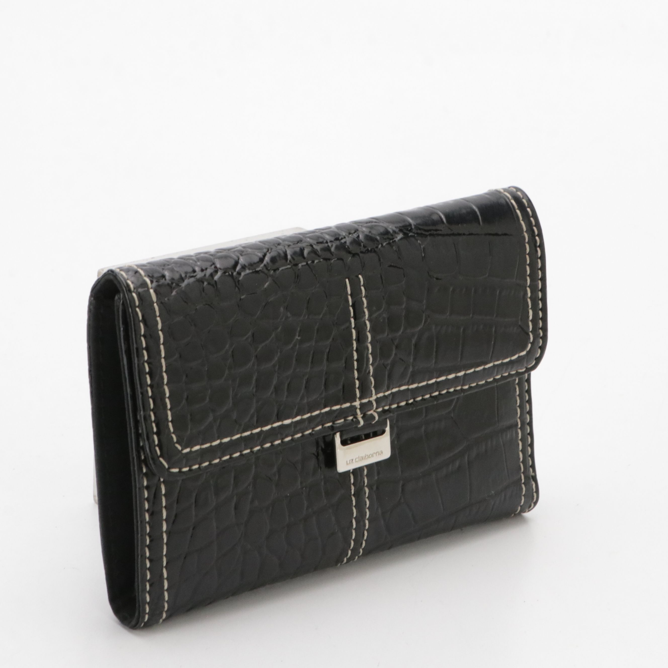 Mundi Croc PVC Flap Clutch Wallet, Harrods & Liz Claiborne Shiny Trifold Wallets
