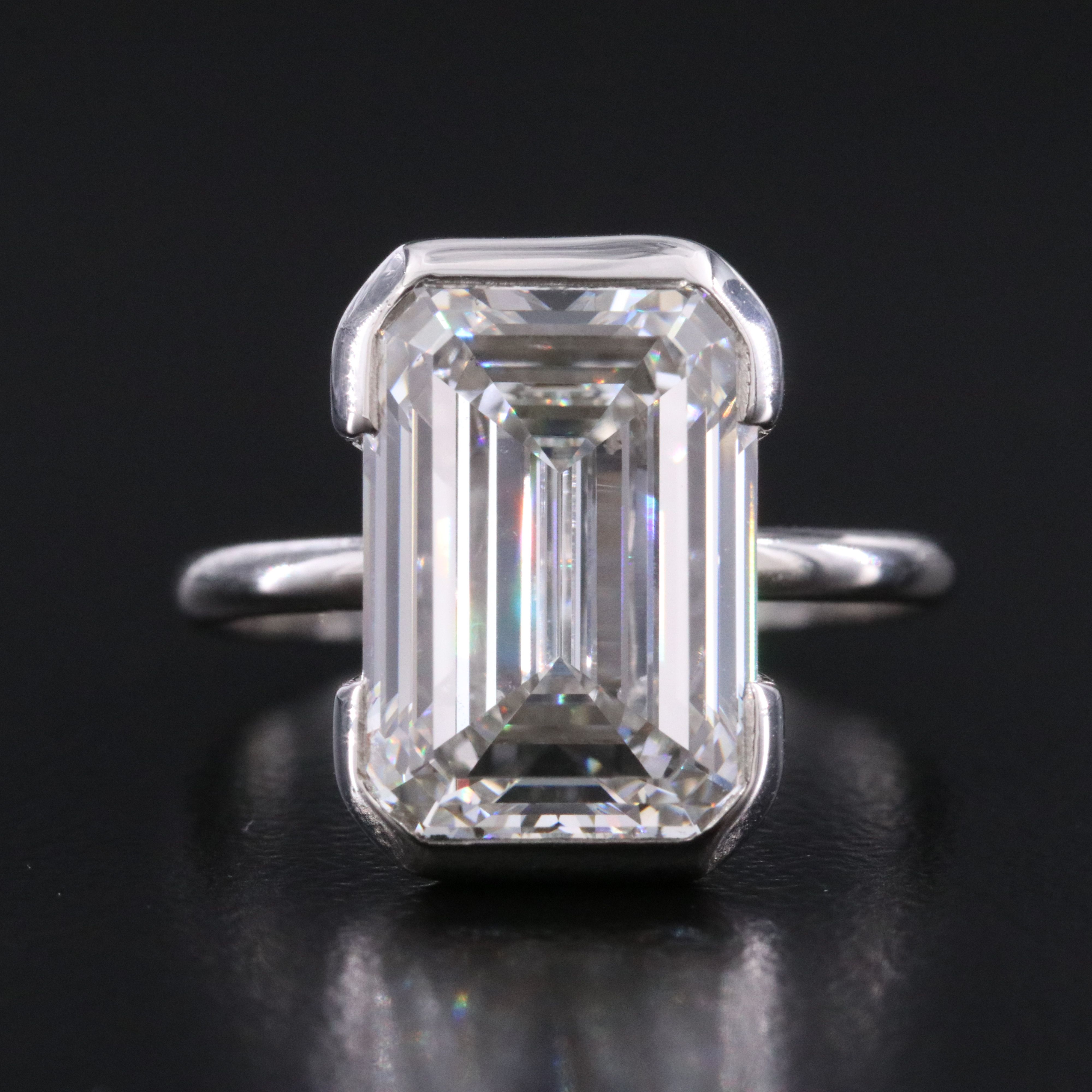 Platinum 4.52 CT Lab Grown Diamond Solitaire Ring with IGI Report