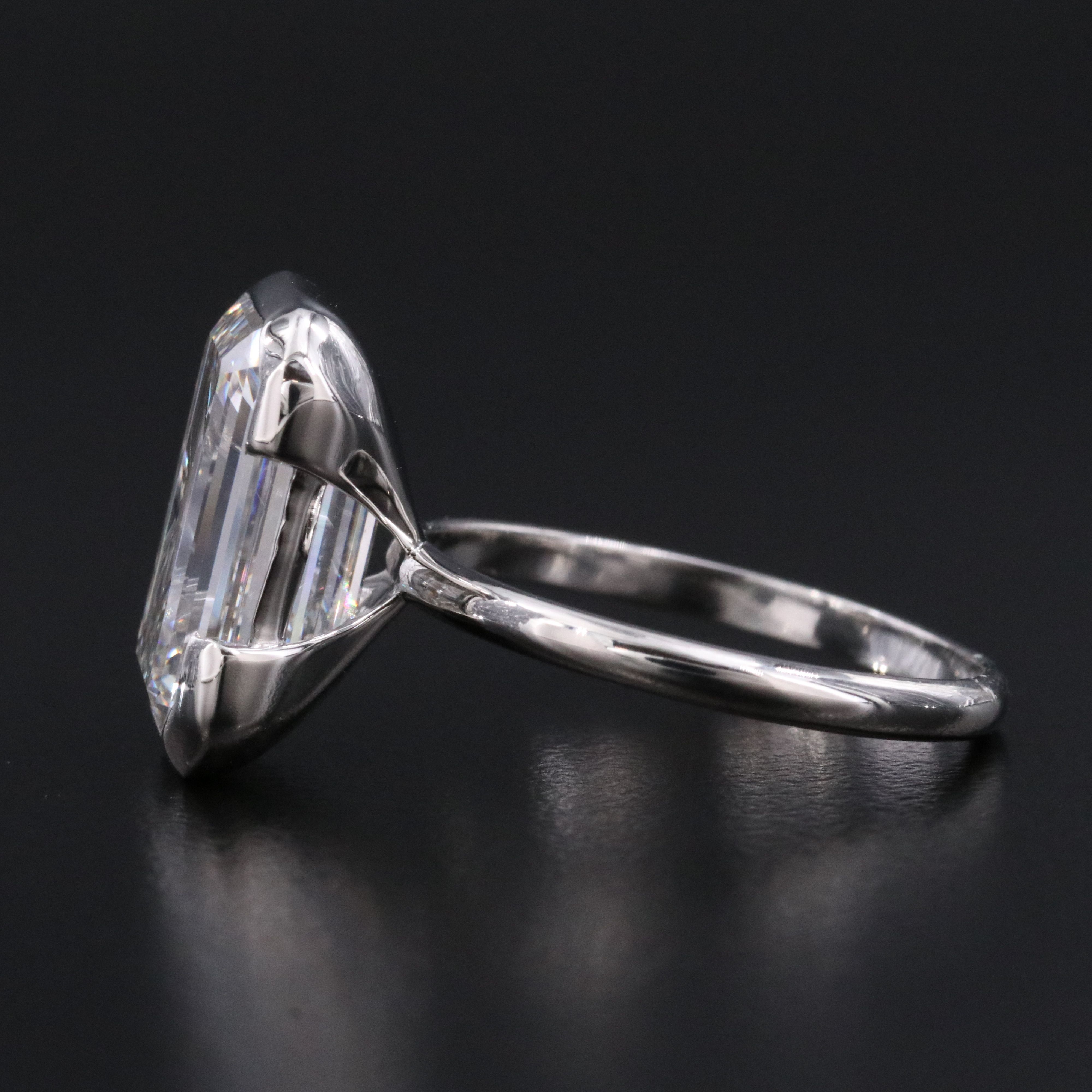 Platinum 4.52 CT Lab Grown Diamond Solitaire Ring with IGI Report