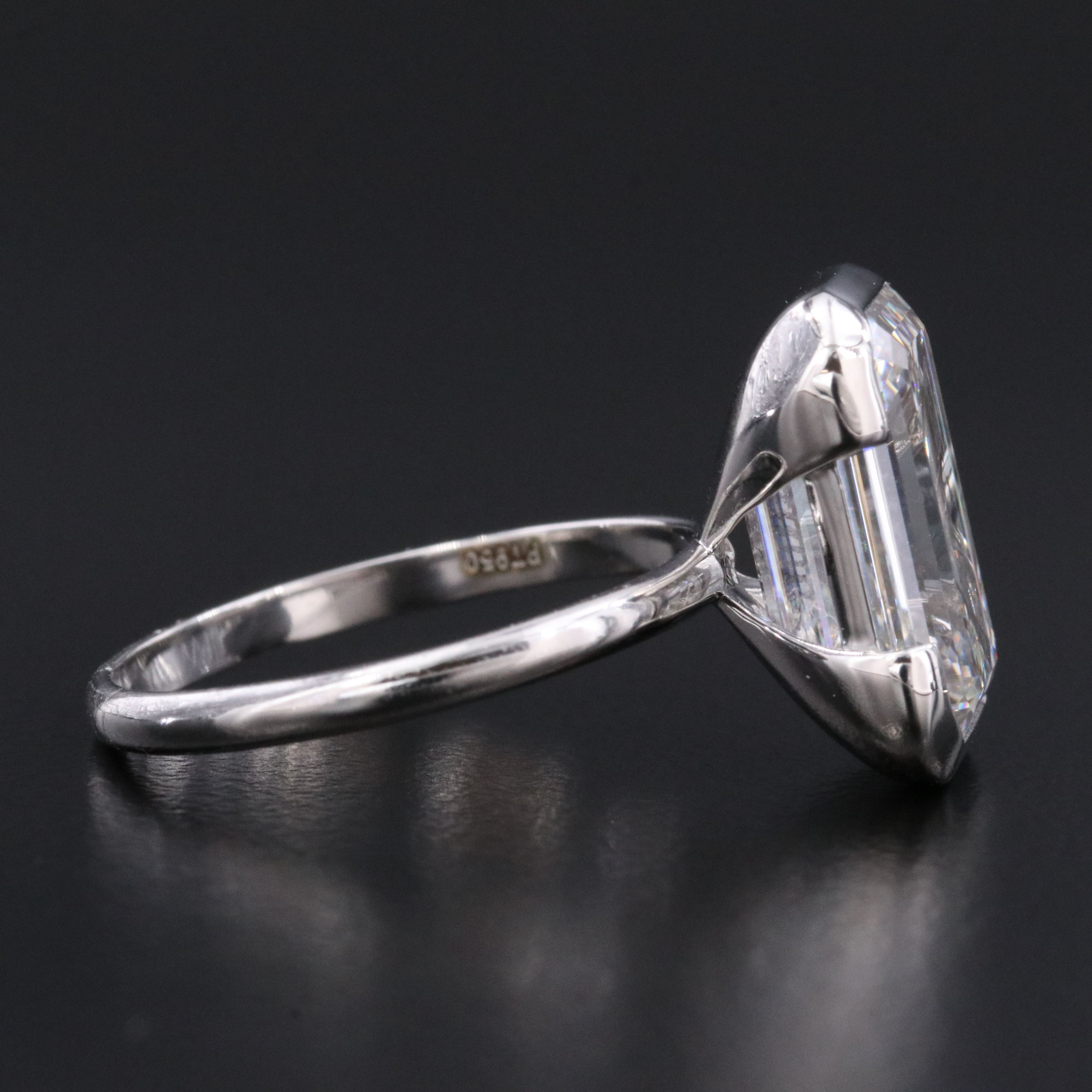 Platinum 4.52 CT Lab Grown Diamond Solitaire Ring with IGI Report