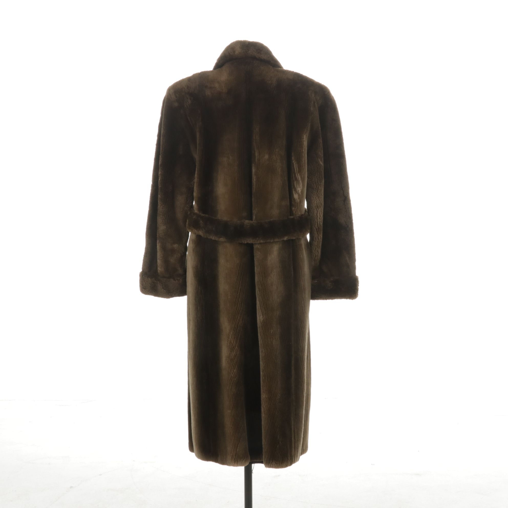 Sheared Beaver Fur Full-Length Coat