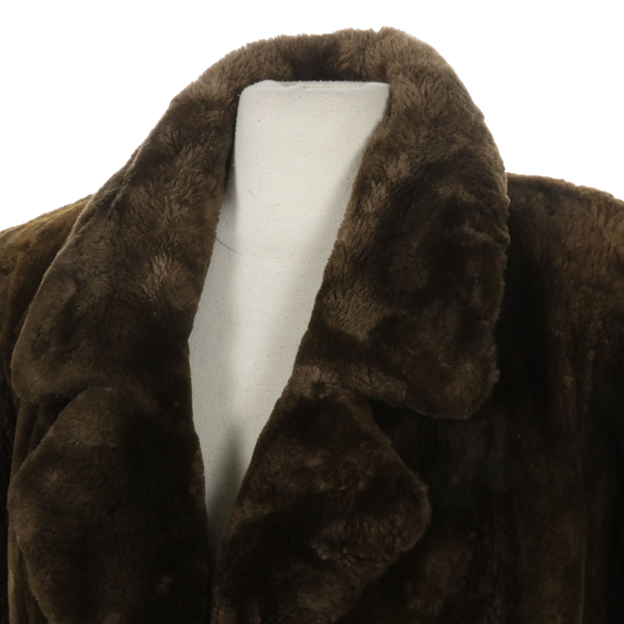 Sheared Beaver Fur Full-Length Coat