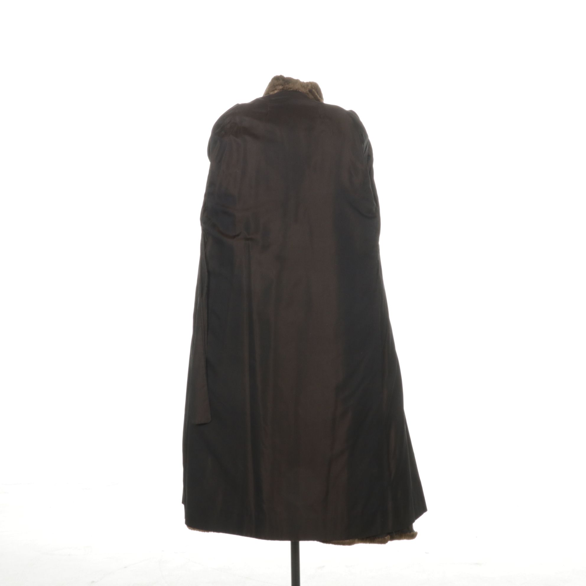 Sheared Beaver Fur Full-Length Coat