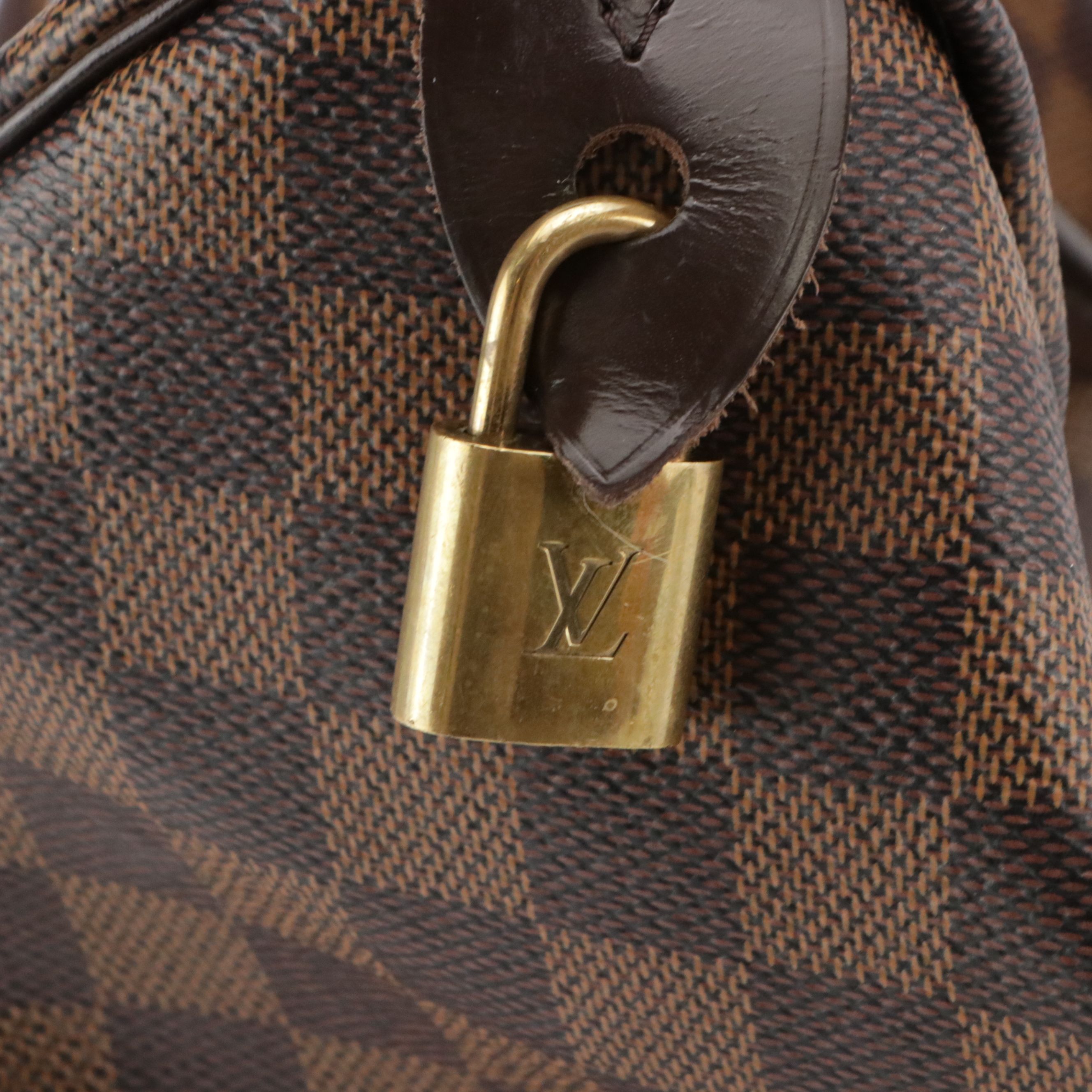 Louis Vuitton Speedy 30 Two-Way Bag in Damier Ebene Canvas & Leather
