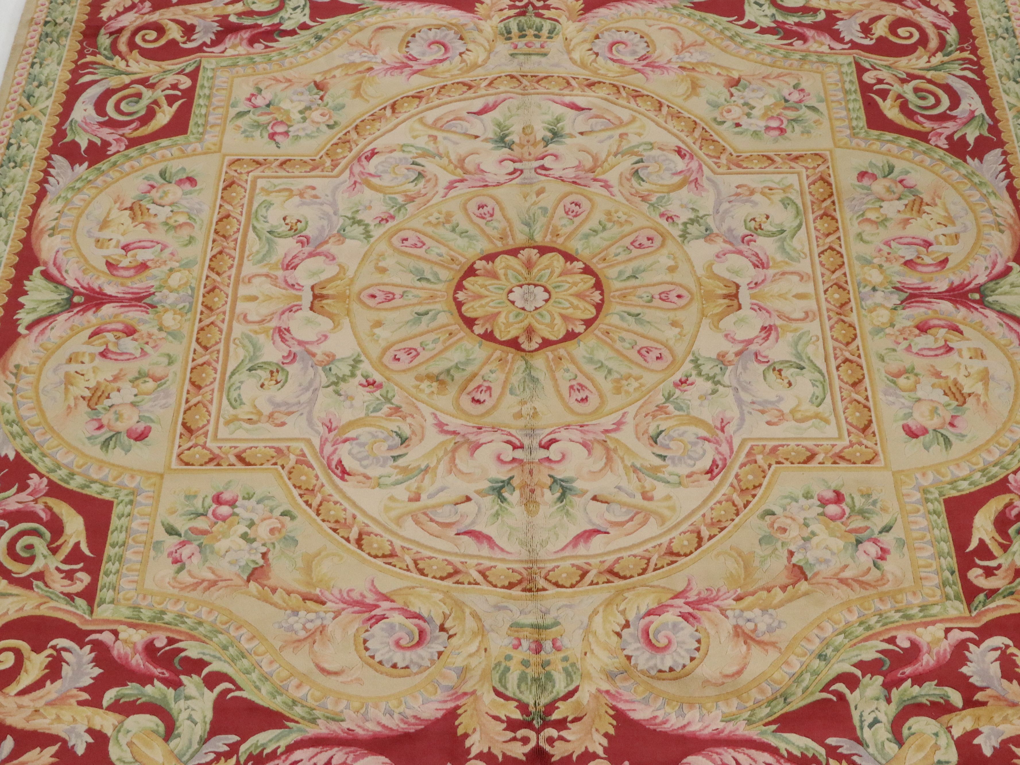 10'1 x 14'1 Hand-Knotted Sino-French Savonnerie Style Room-Sized Rug