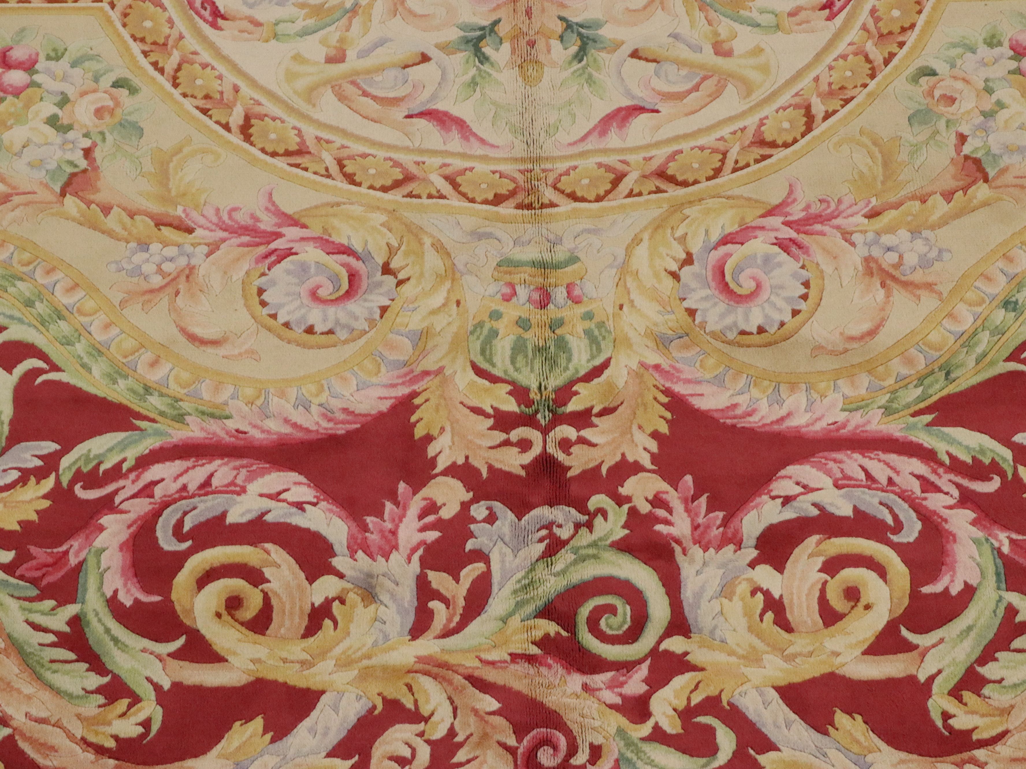 10'1 x 14'1 Hand-Knotted Sino-French Savonnerie Style Room-Sized Rug