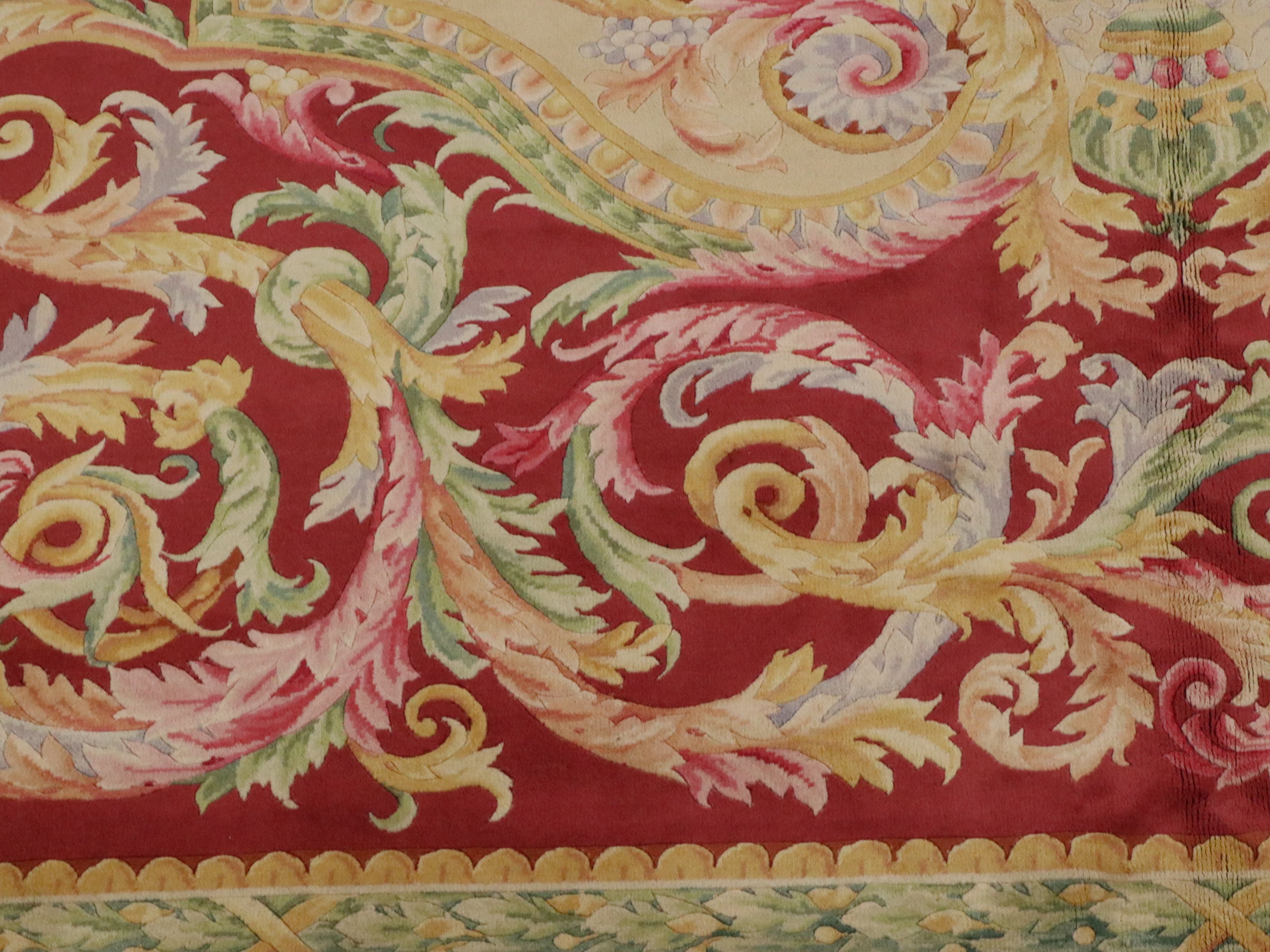 10'1 x 14'1 Hand-Knotted Sino-French Savonnerie Style Room-Sized Rug