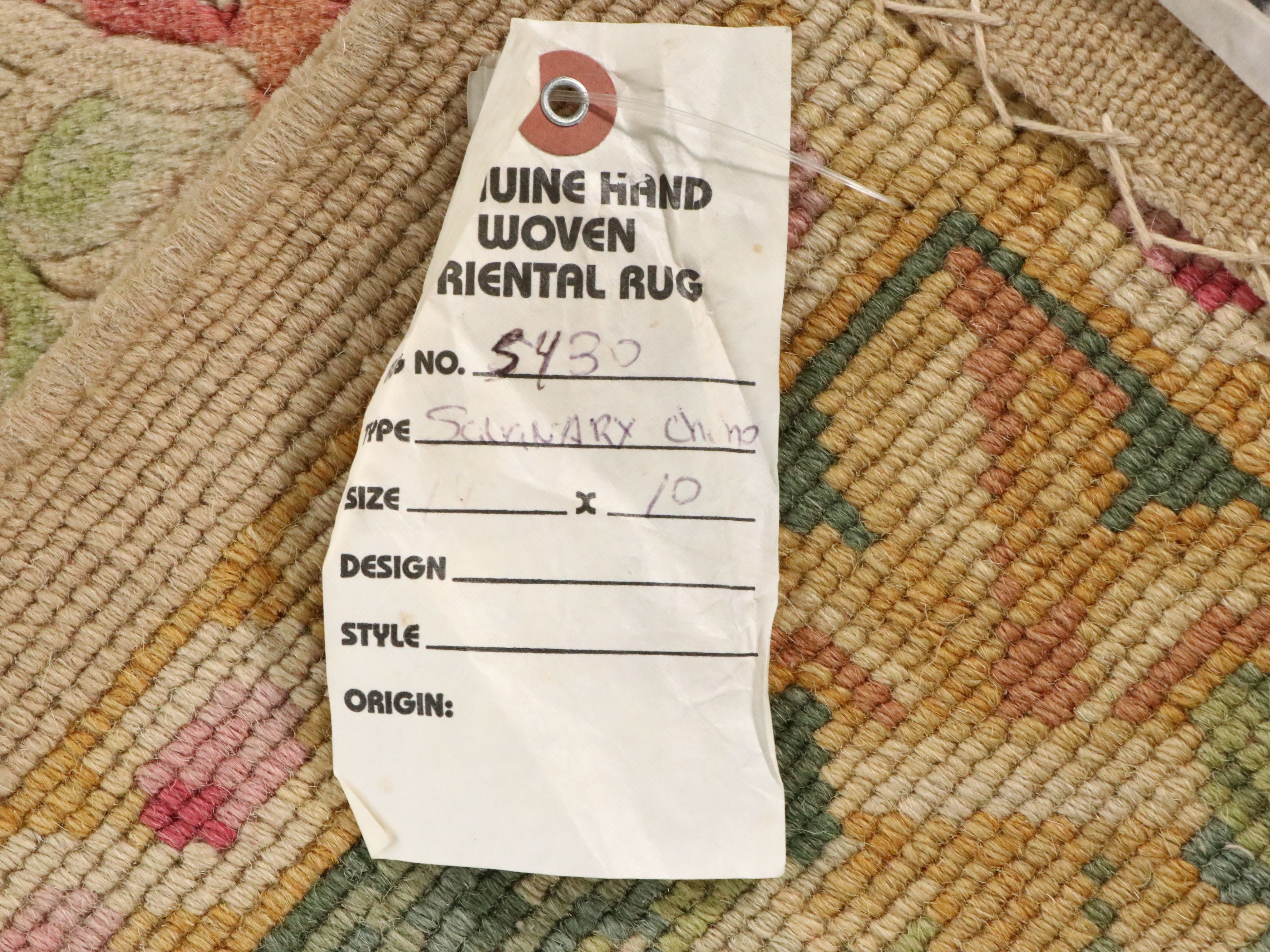 10'1 x 14'1 Hand-Knotted Sino-French Savonnerie Style Room-Sized Rug