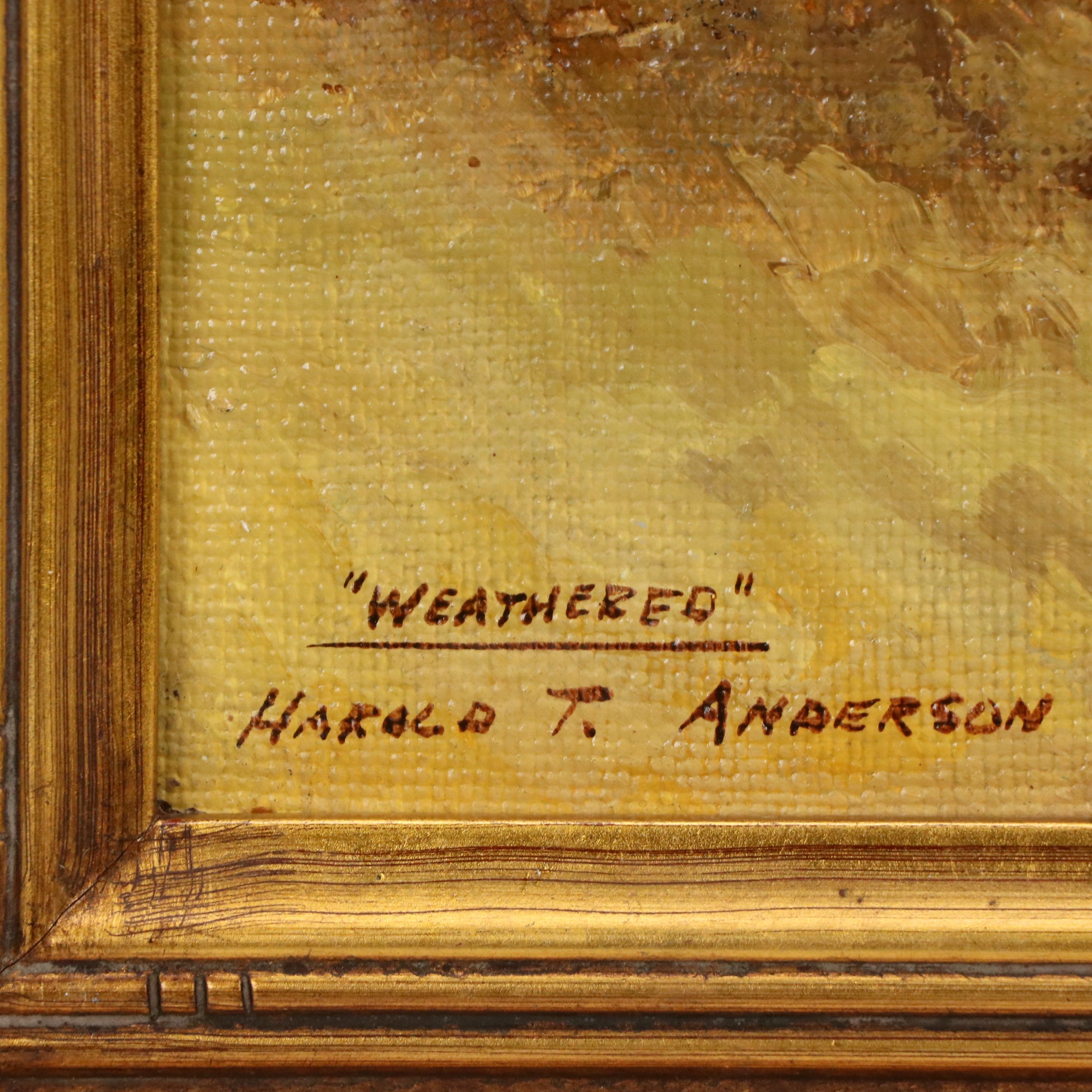 Harold T. Anderson Oil Painting Farm Landscape "Weathered"