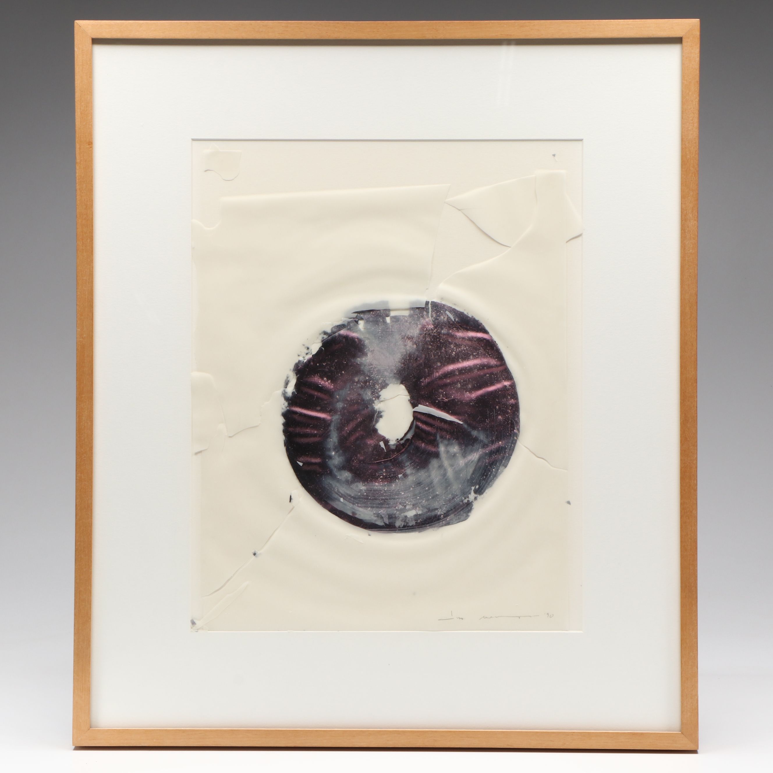 Lita Albuquerque Iridescent Abstract Watercolor Painting on Vellum, 1990