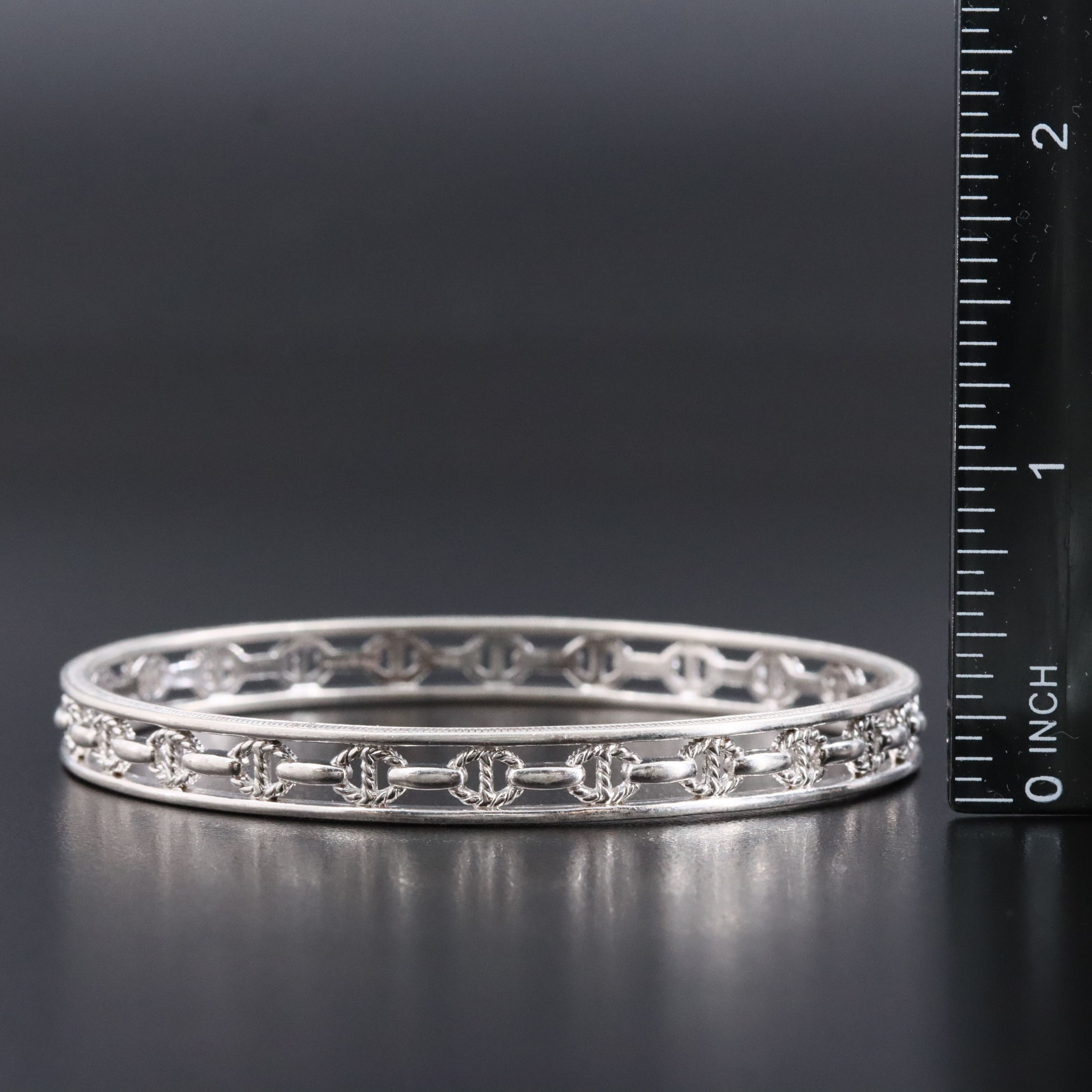 Judith Ripka Sterling Anchor Chain Bangle Bracelet