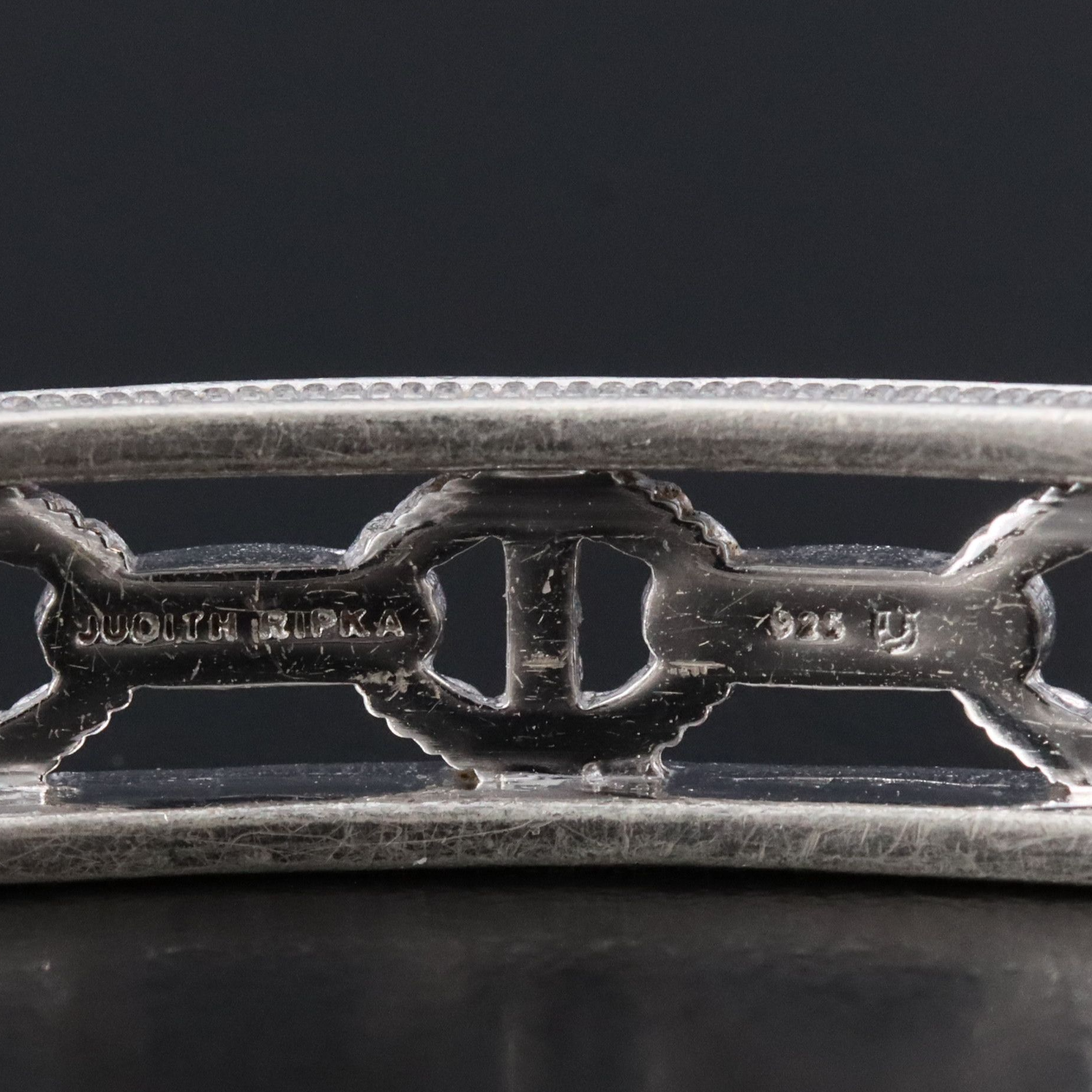 Judith Ripka Sterling Anchor Chain Bangle Bracelet