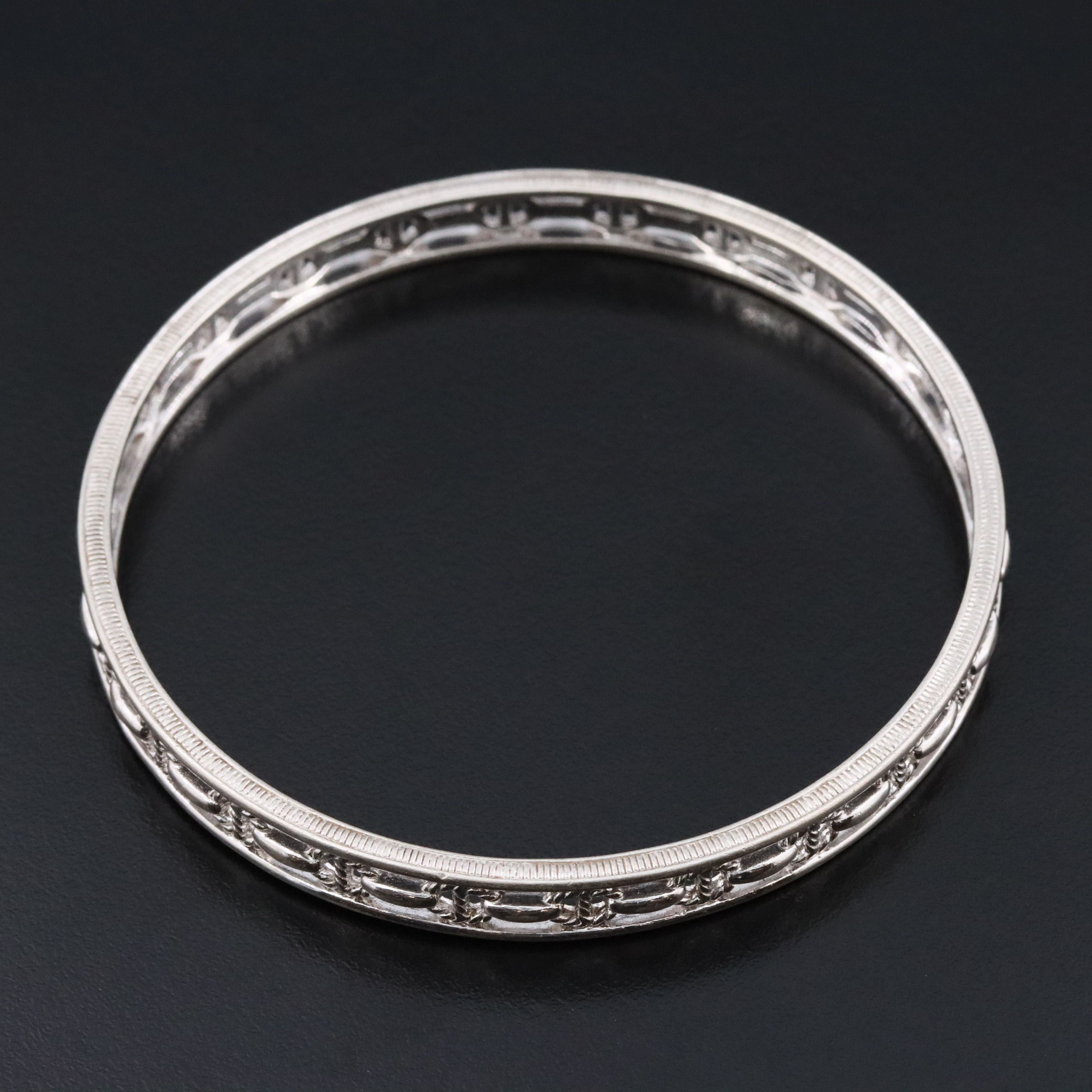 Judith Ripka Sterling Anchor Chain Bangle Bracelet