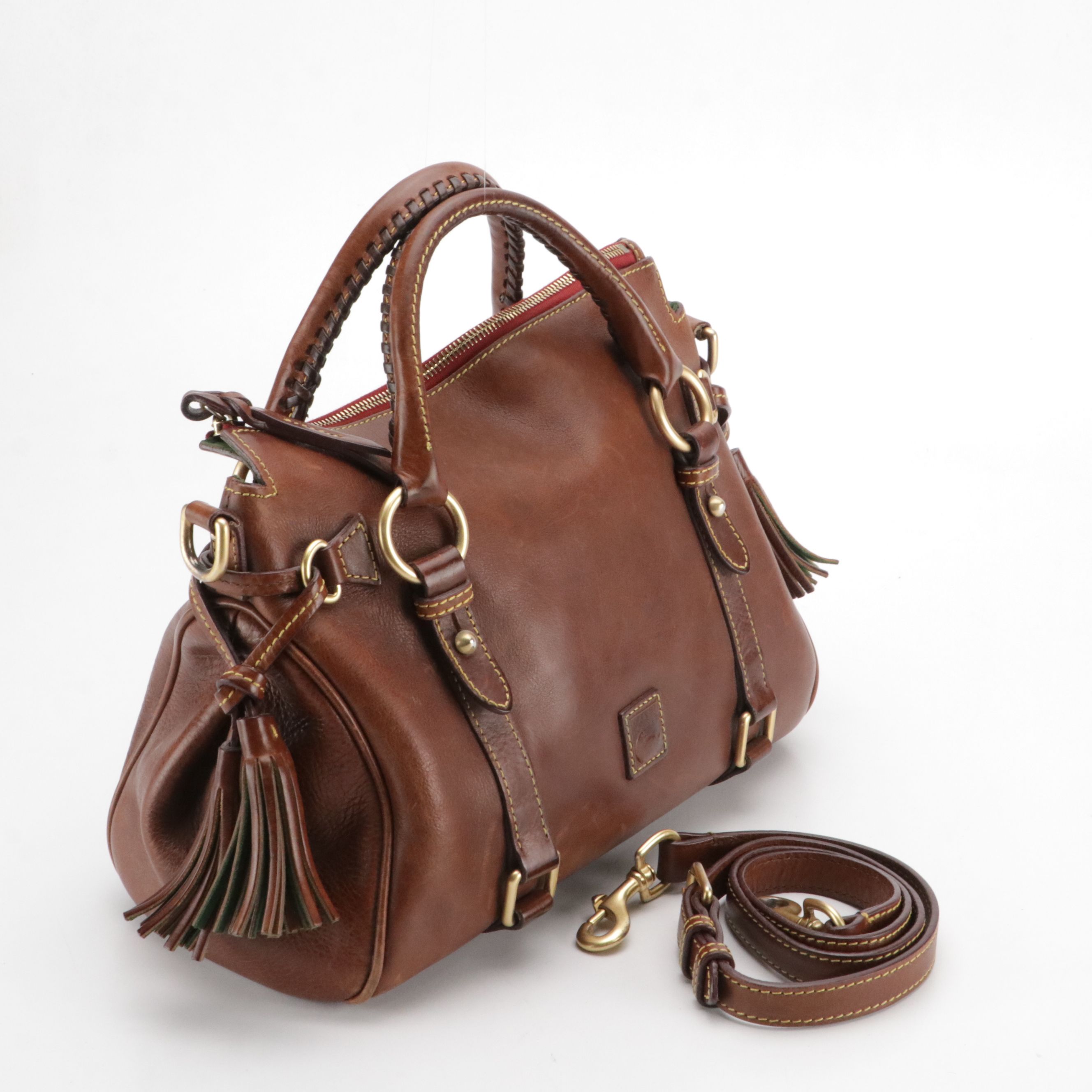 Dooney & Bourke Tassel Two-Way Satchel in Florentine Leather
