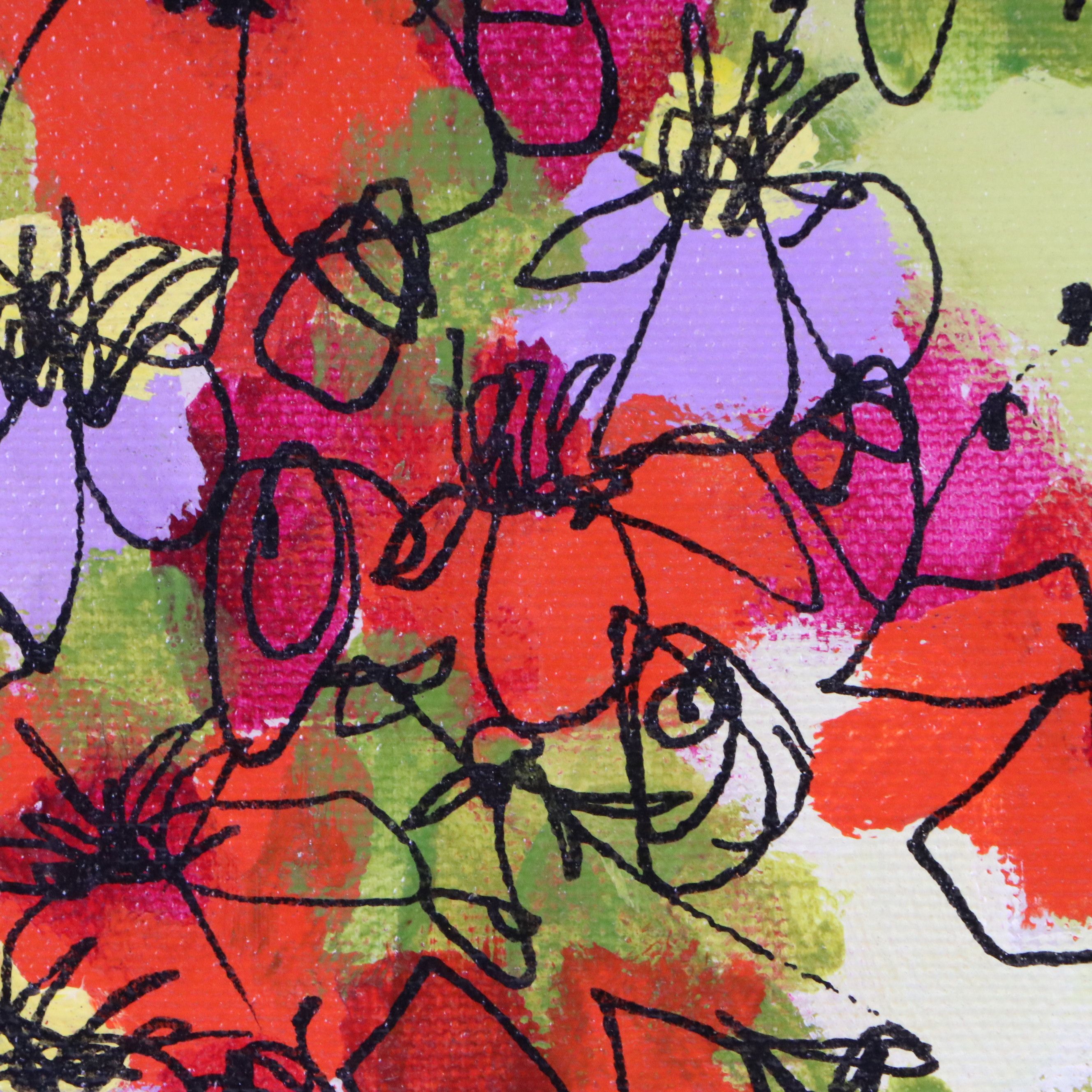 Susan Pear Meisel Acrylic Still Life Painting with Fruit, Late 20th to 21st C.