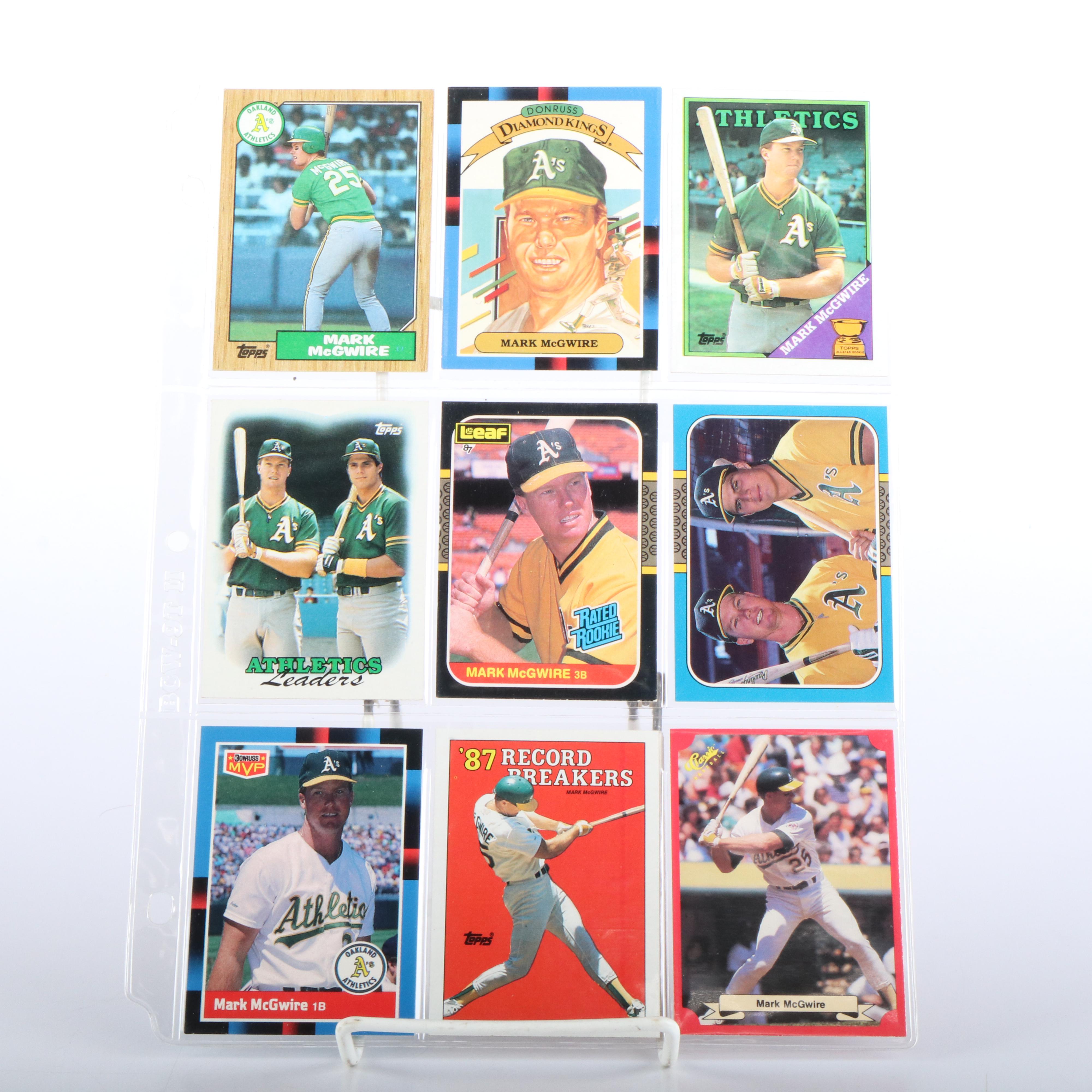 Mark McGwire Baseball Cards Featuring Rated Rookie and More, 1980s