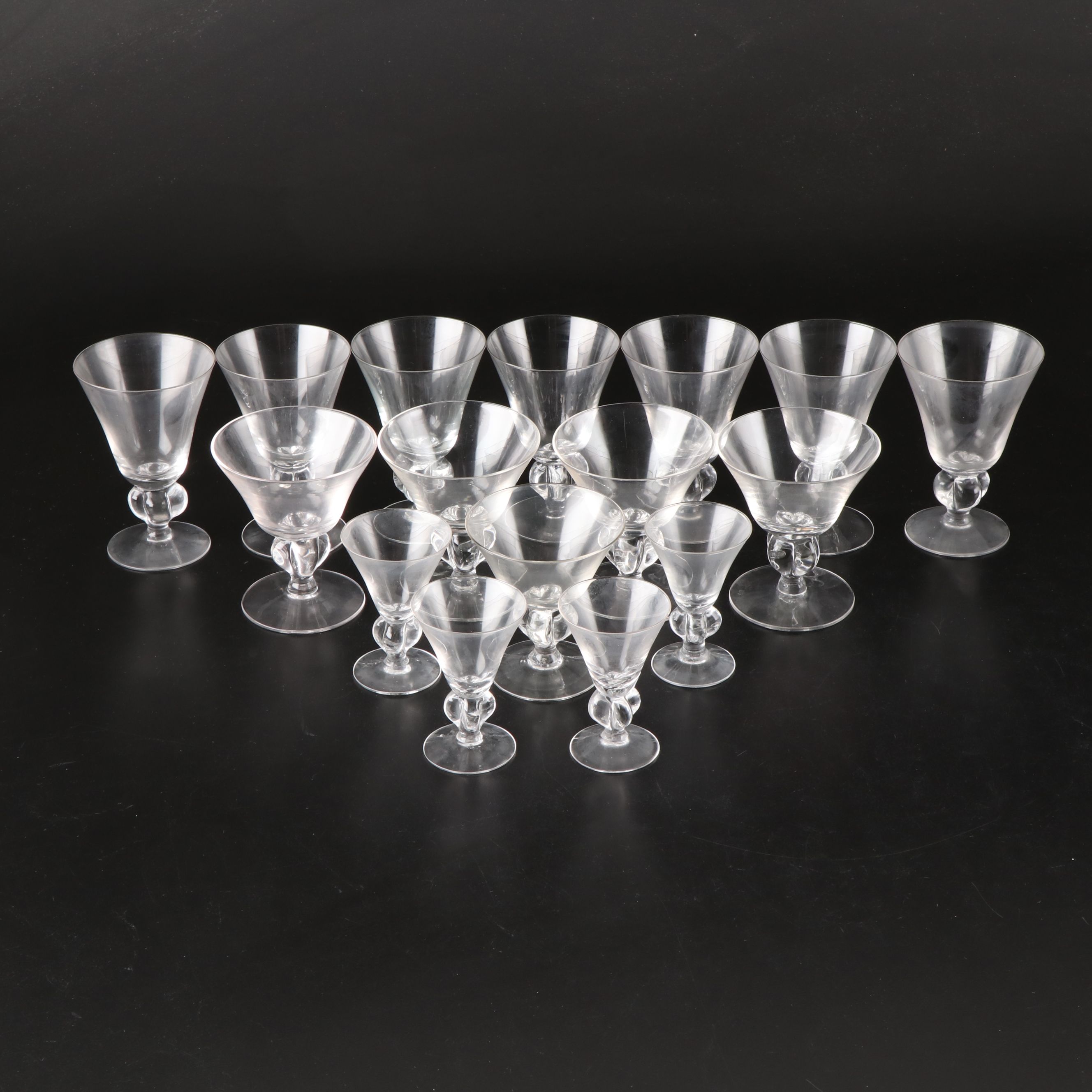 Seneca "Ingrid" Glass Stemware Including Cordial Glasses