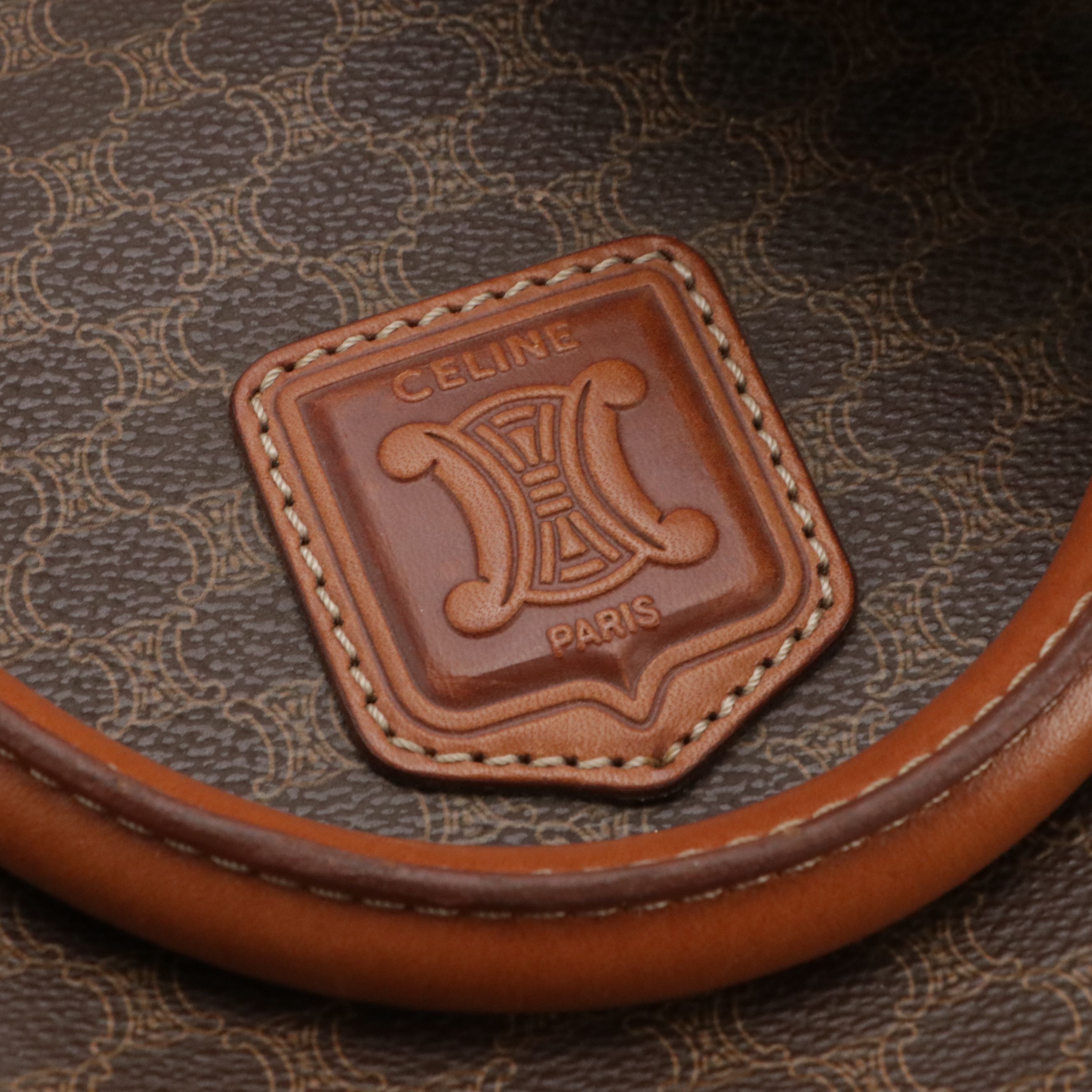 Celine Duffle Bag in Dark Brown Macadam Canvas and Leather