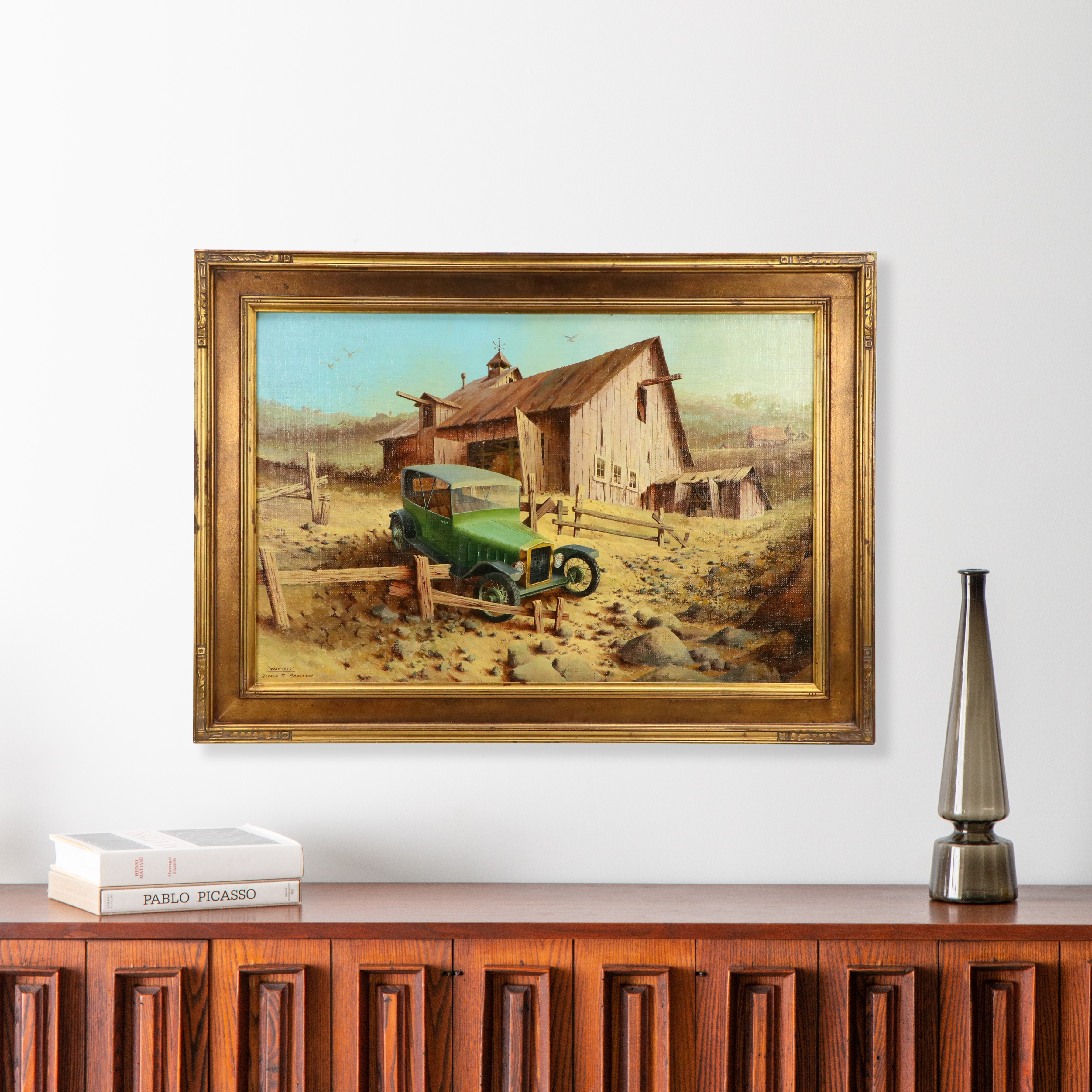 Harold T. Anderson Oil Painting Farm Landscape "Weathered"