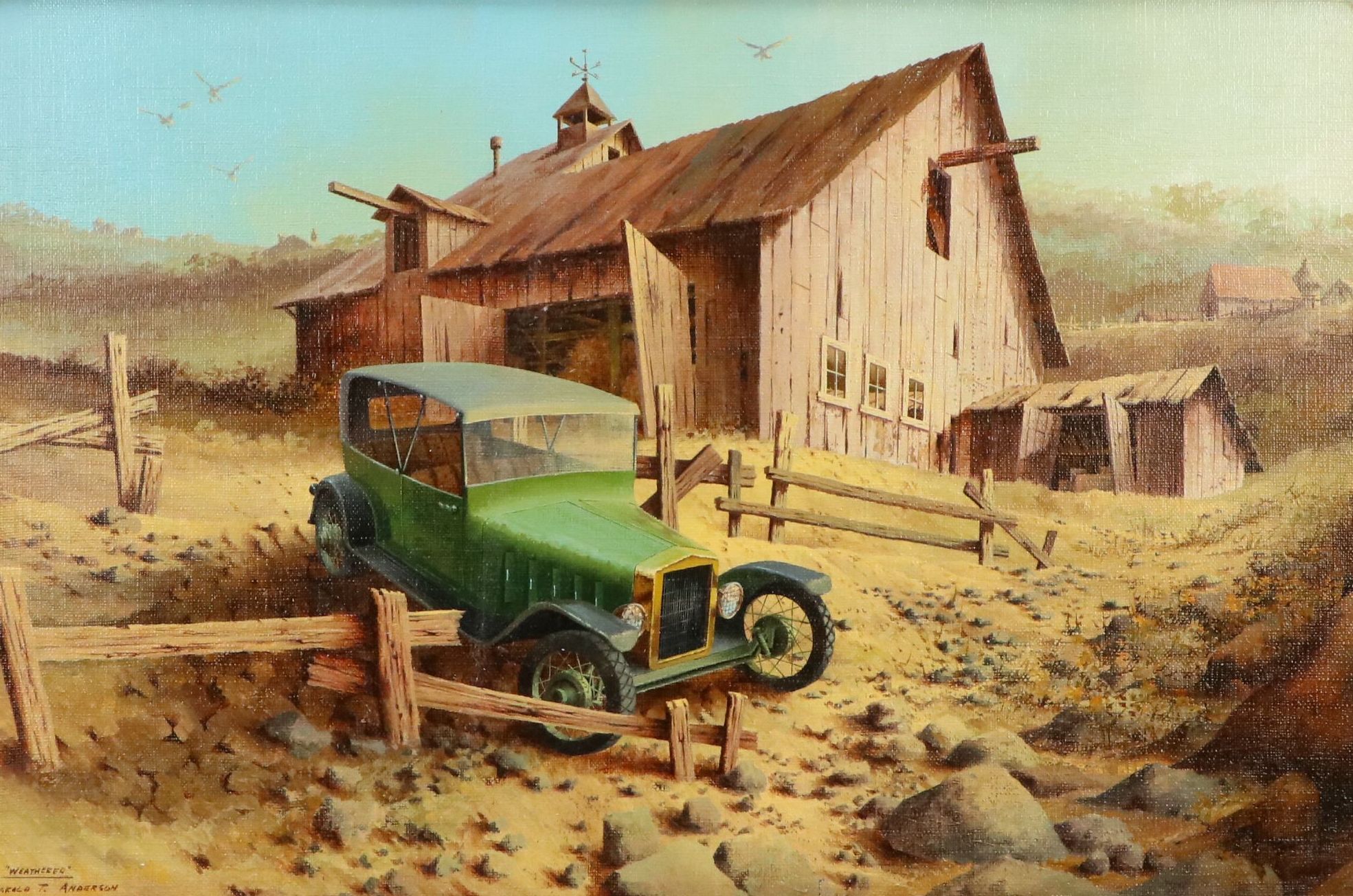 Harold T. Anderson Oil Painting Farm Landscape "Weathered"