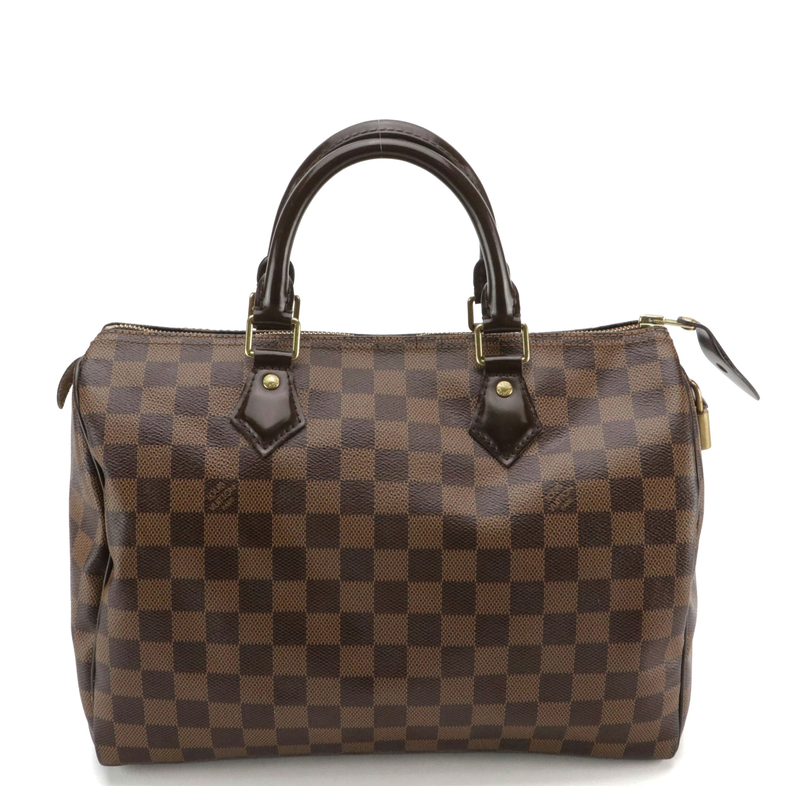 Louis Vuitton Speedy 30 Two-Way Bag in Damier Ebene Canvas & Leather