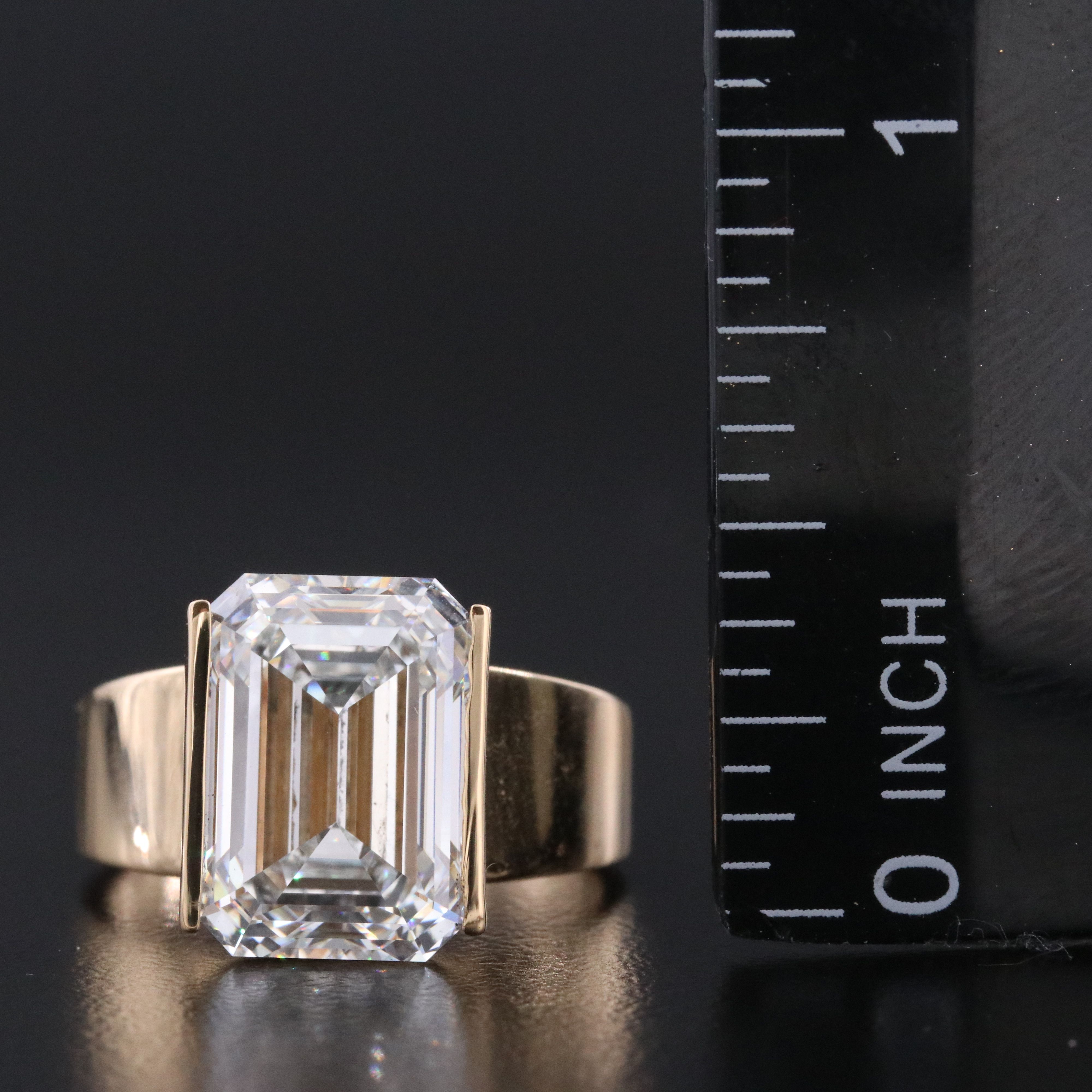 18K 6.58 CT Lab Grown Diamond Solitaire Ring with IGI Report