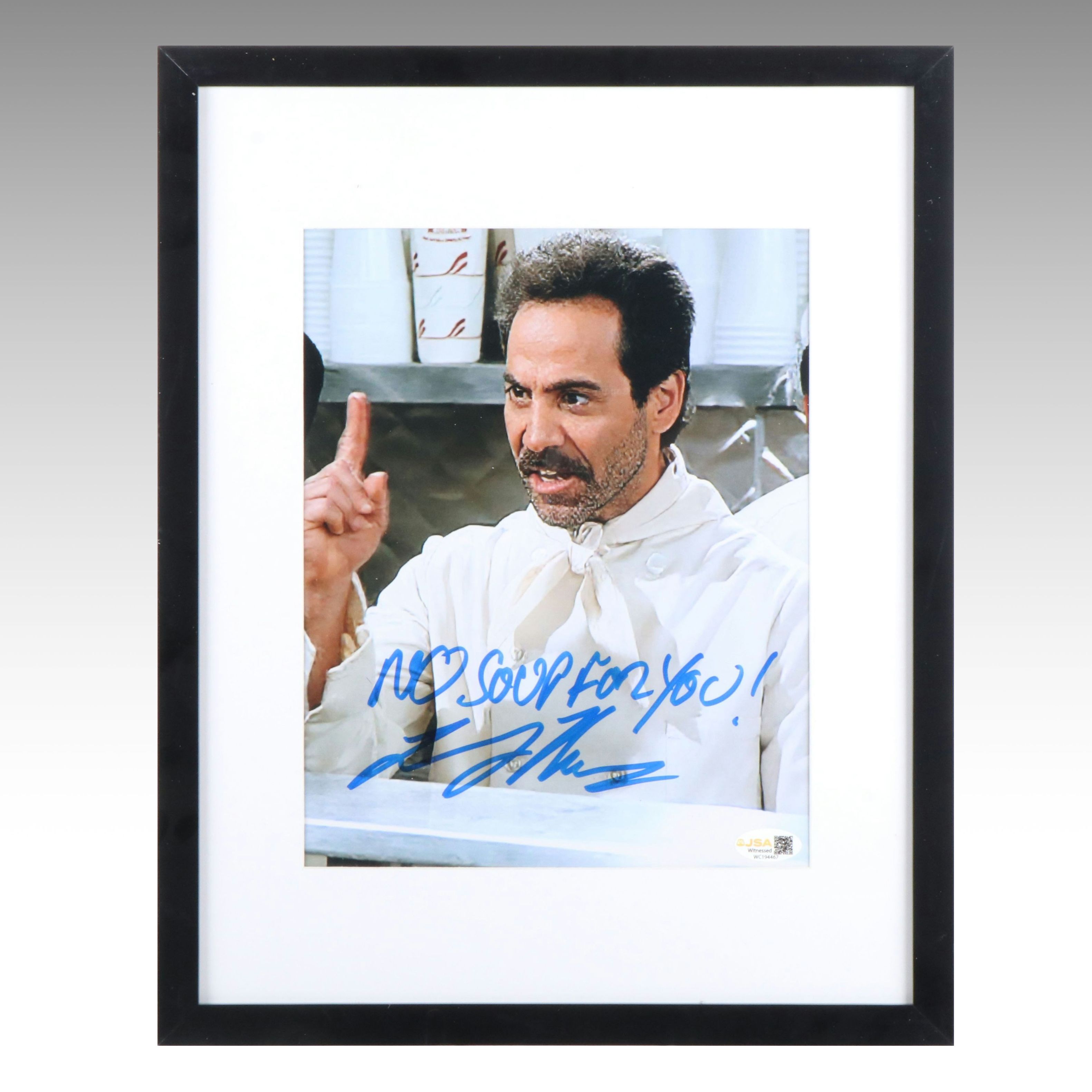 Larry Thomas Signed “No Soup For You!” Seinfeld Print in Matted Frame, JSA