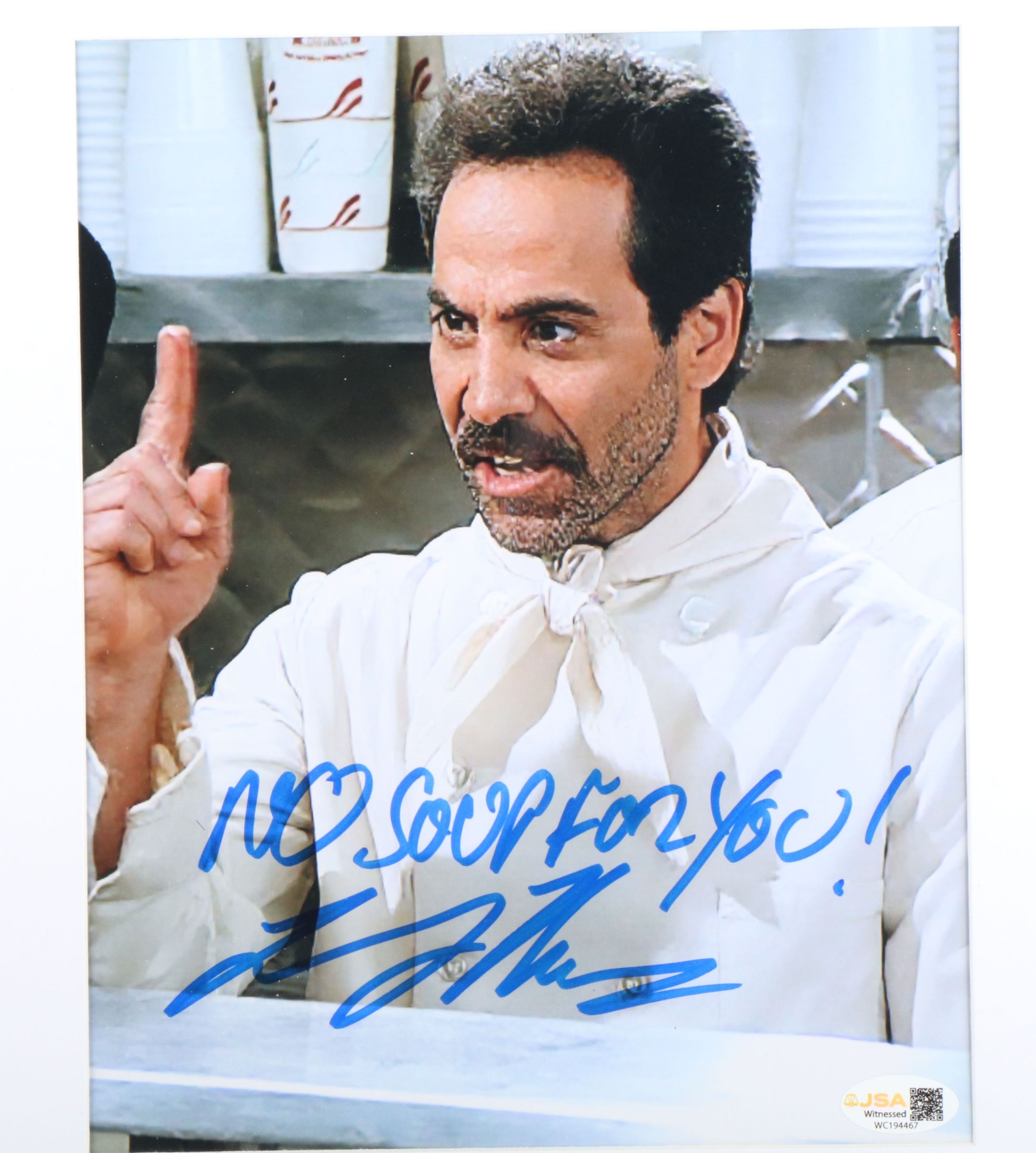 Larry Thomas Signed “No Soup For You!” Seinfeld Print in Matted Frame, JSA