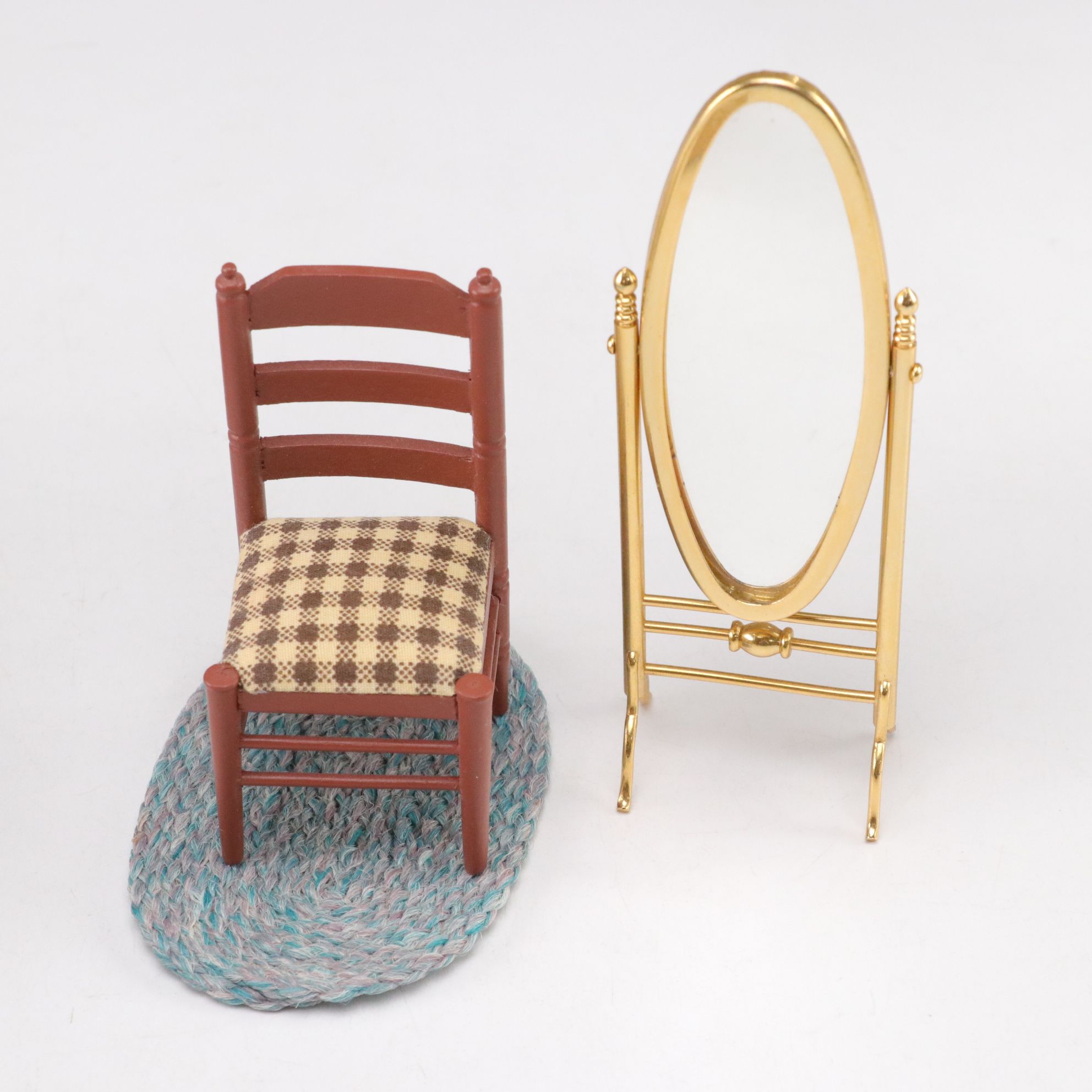 Miniature Victorian Style Doll House Bedroom and Bathroom Furniture Sets