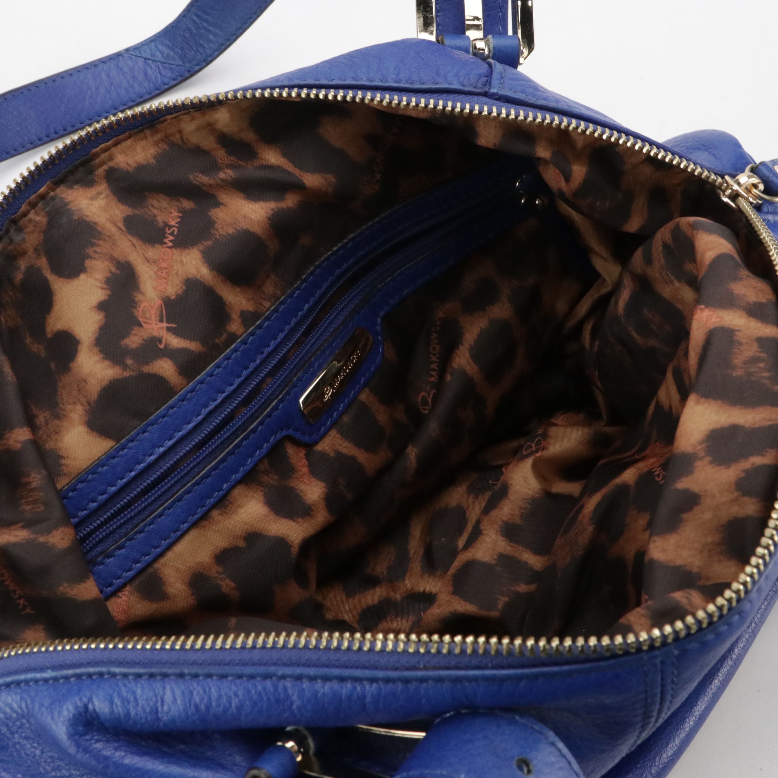 B. Makowsky Ultramarine Leather Burnett Satchel & Moss Leather Alice Satchel Bag