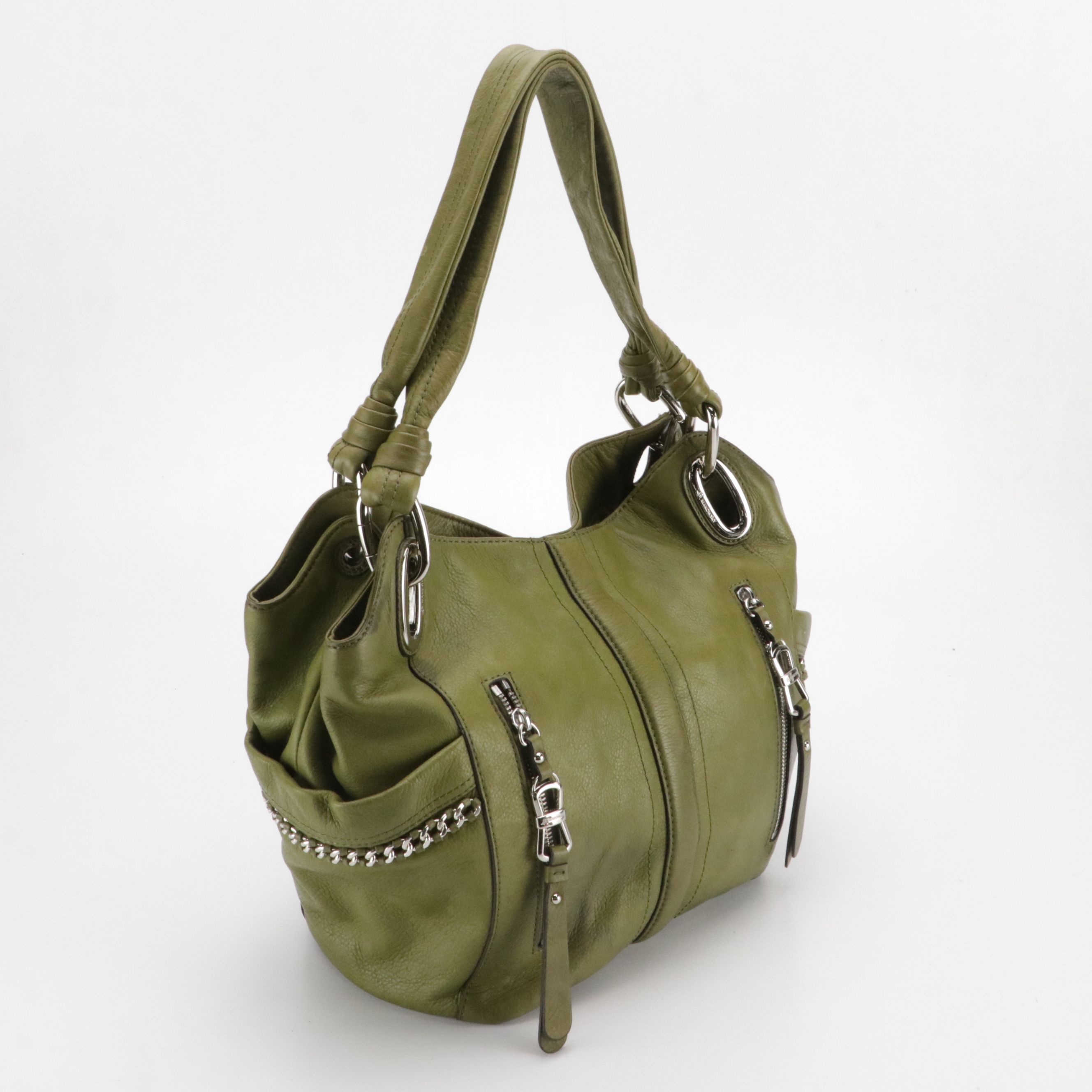 B. Makowsky Ultramarine Leather Burnett Satchel & Moss Leather Alice Satchel Bag