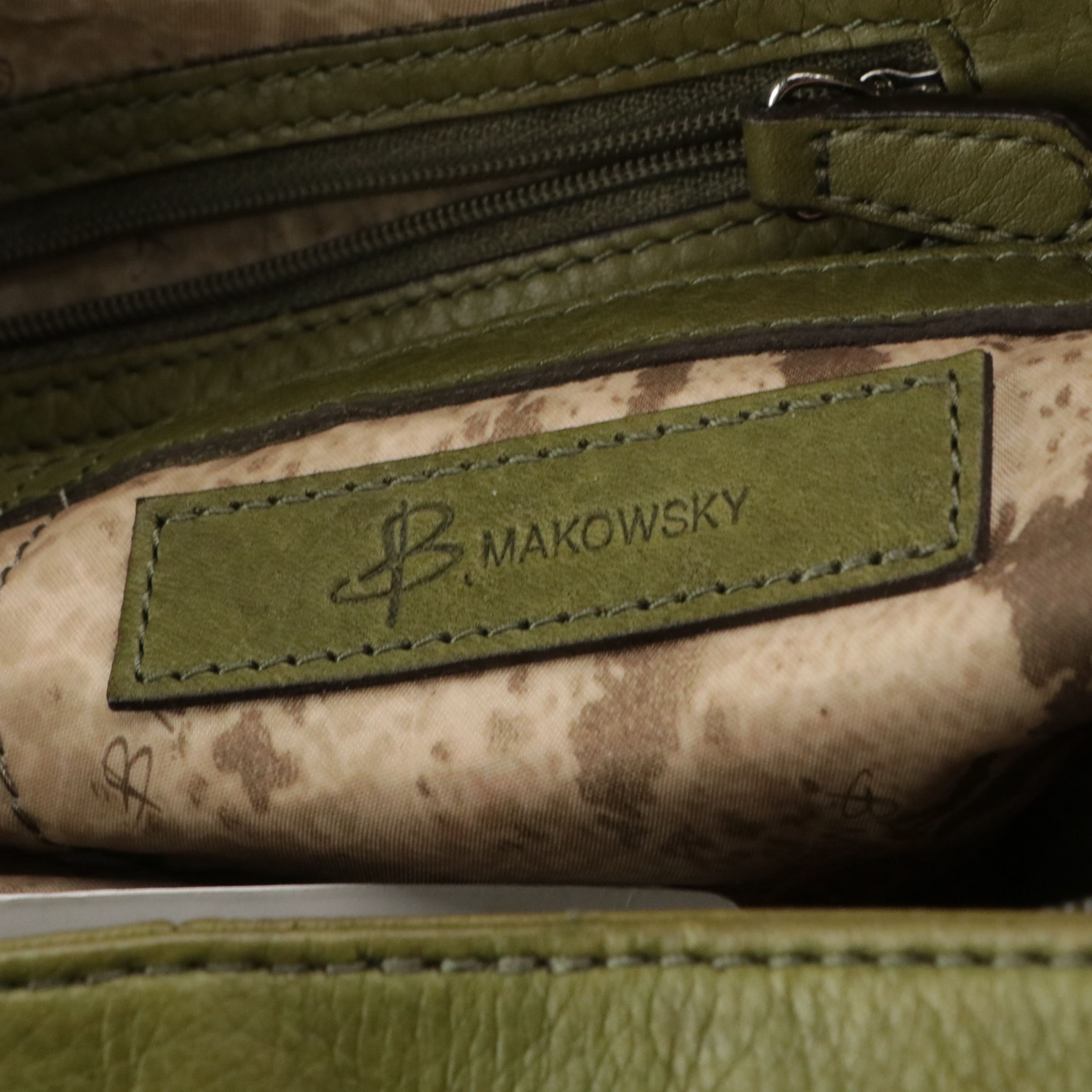 B. Makowsky Ultramarine Leather Burnett Satchel & Moss Leather Alice Satchel Bag