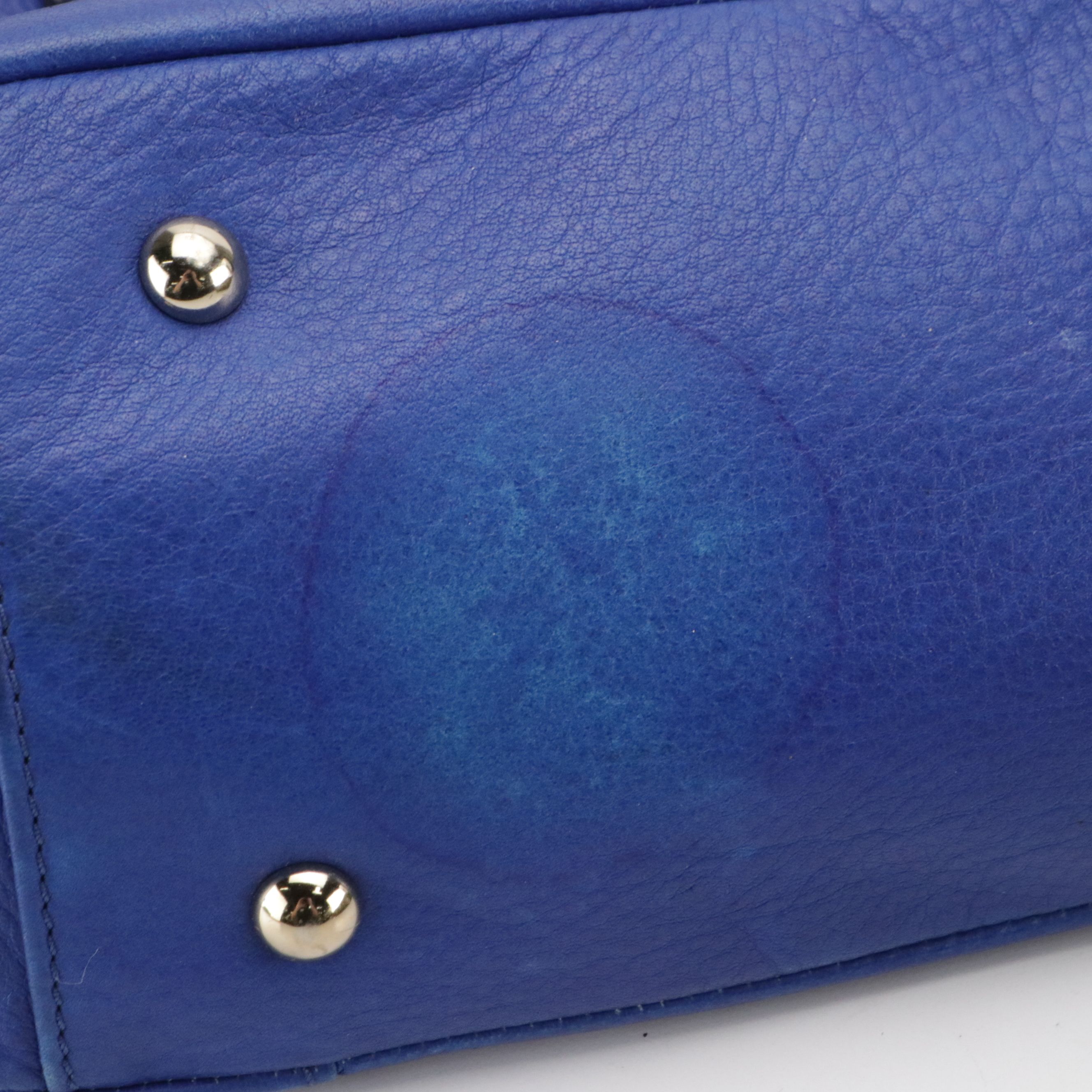 B. Makowsky Ultramarine Leather Burnett Satchel & Moss Leather Alice Satchel Bag