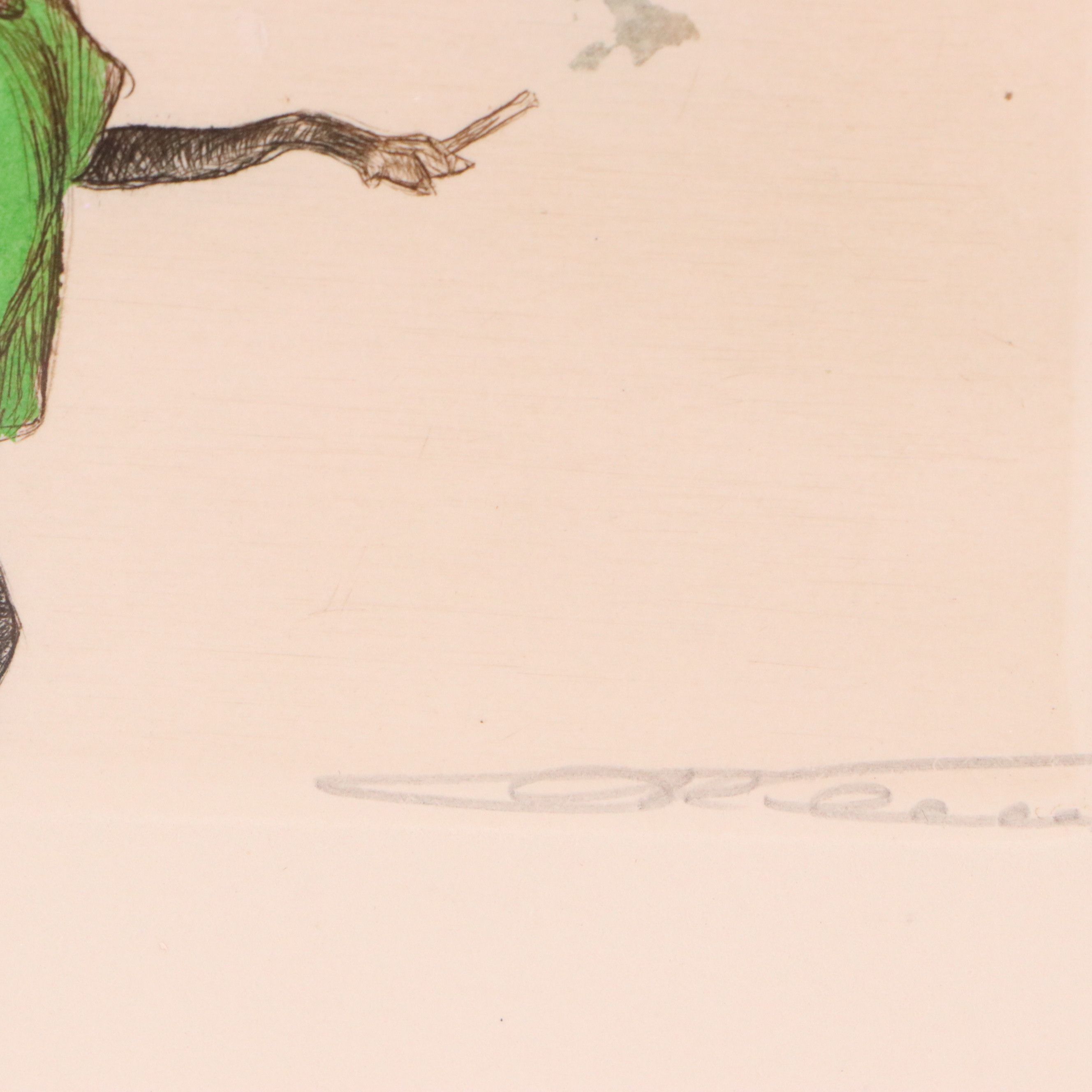 Boris O'Klein Hand-Colored Etching "Champs-Élysées," 20th Century