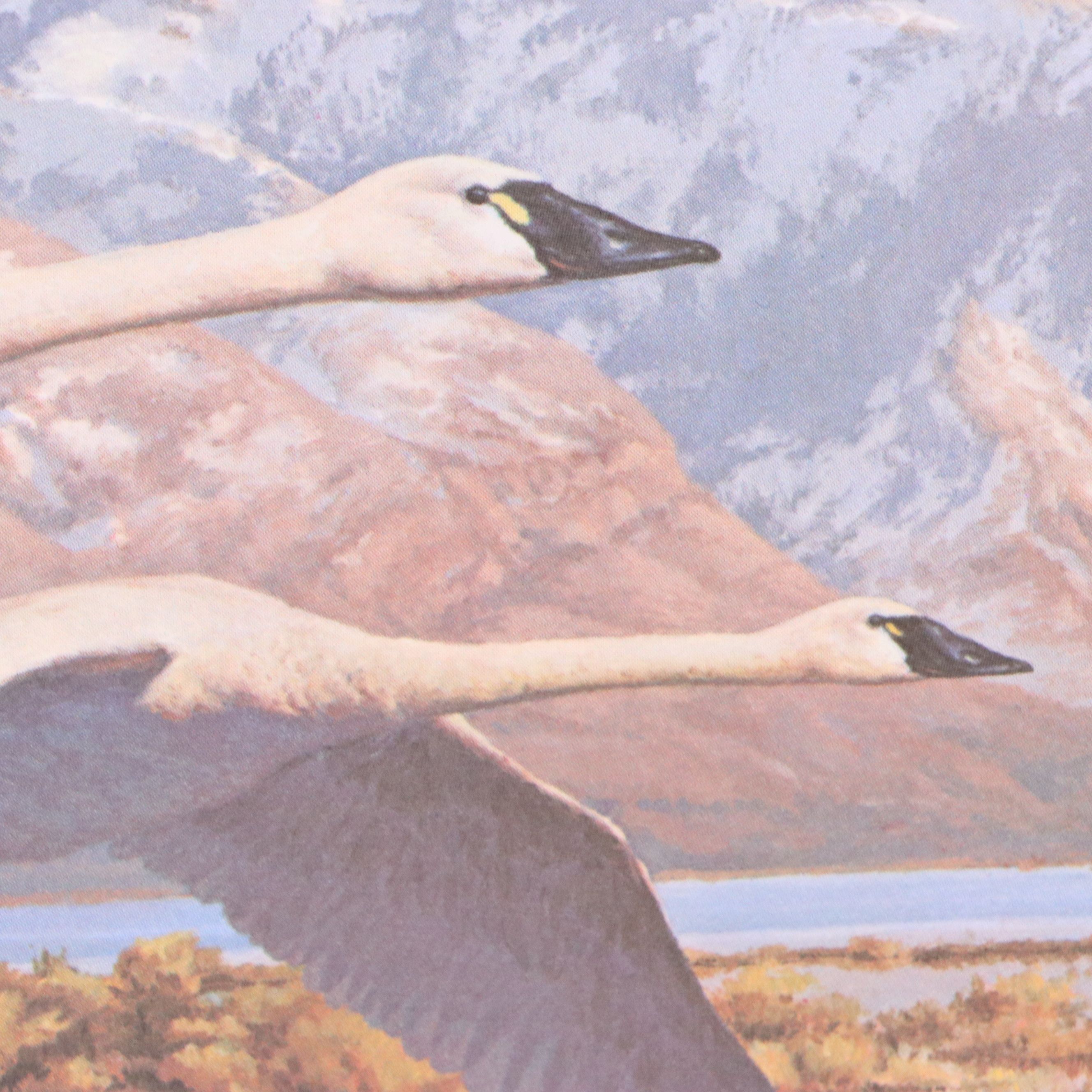 Leon Parson Utah Migratory Waterfowl Stamp and Offset Lithograph, 1986