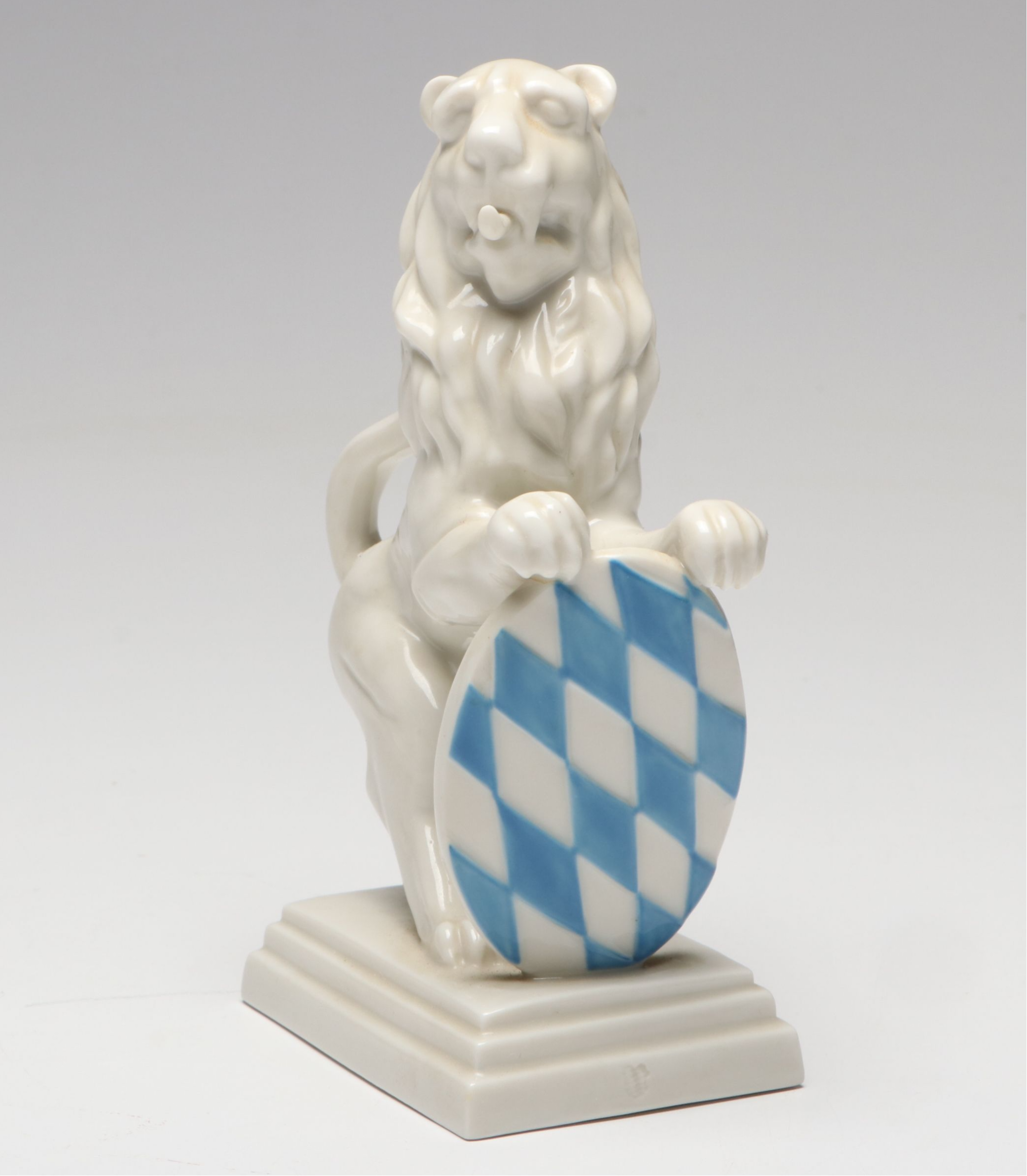 Real Cerâmica and Other Hand-Painted Vase with Nymphenburg Lion Figure