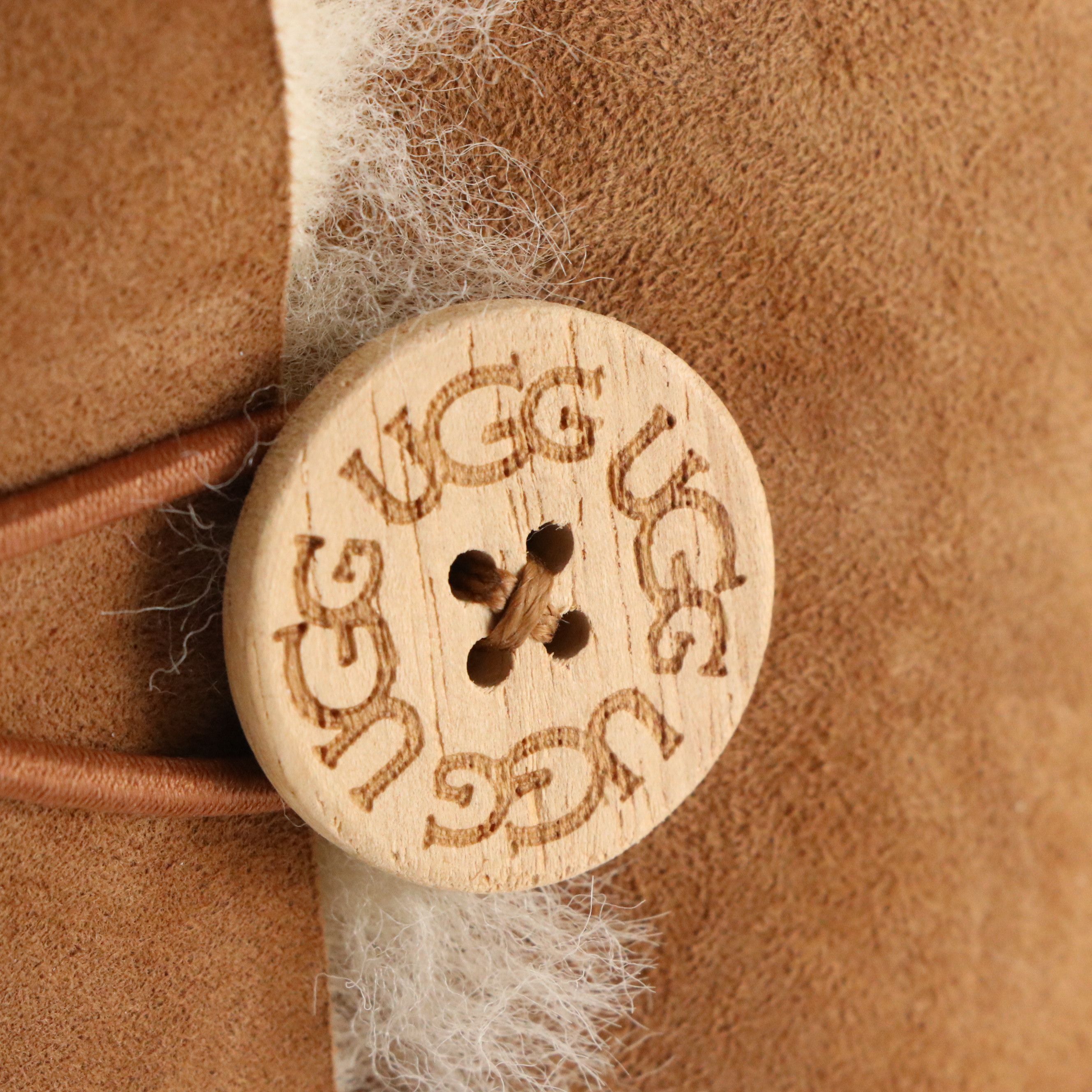 UGG Bailey Button Triplet II Winter Boots in Sheepskin Lined Chestnut Suede