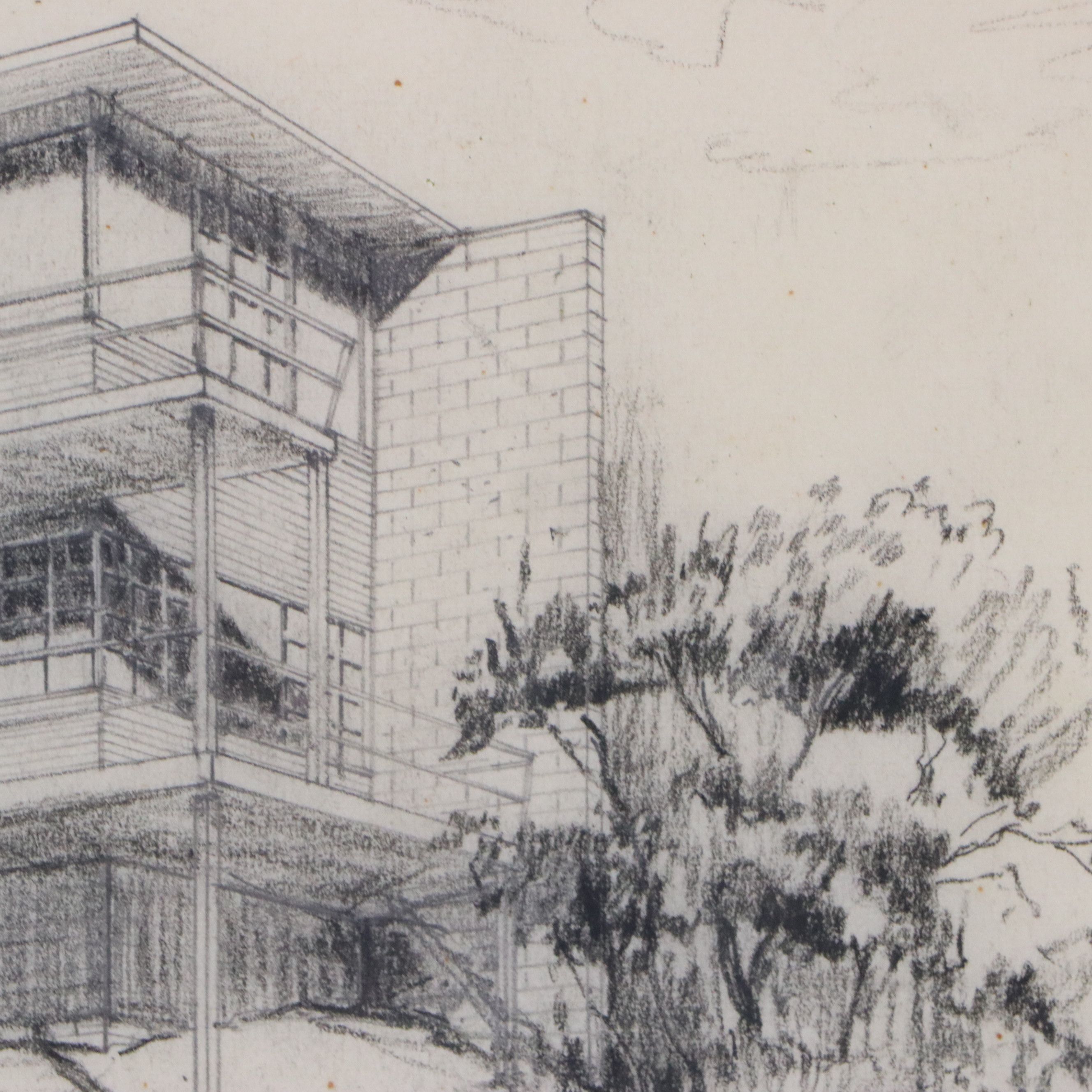 George Taylor Graphite Drawing "Residence for Judge George J. Weller," 20th C.