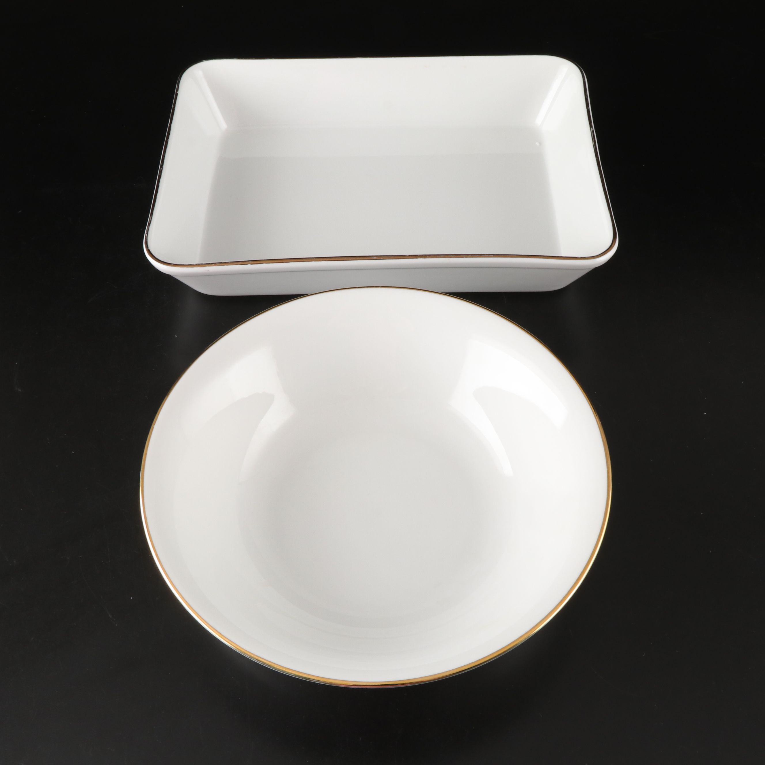 Pier 1 Gilt Trim Porcelain Dinnerware, 21st Century