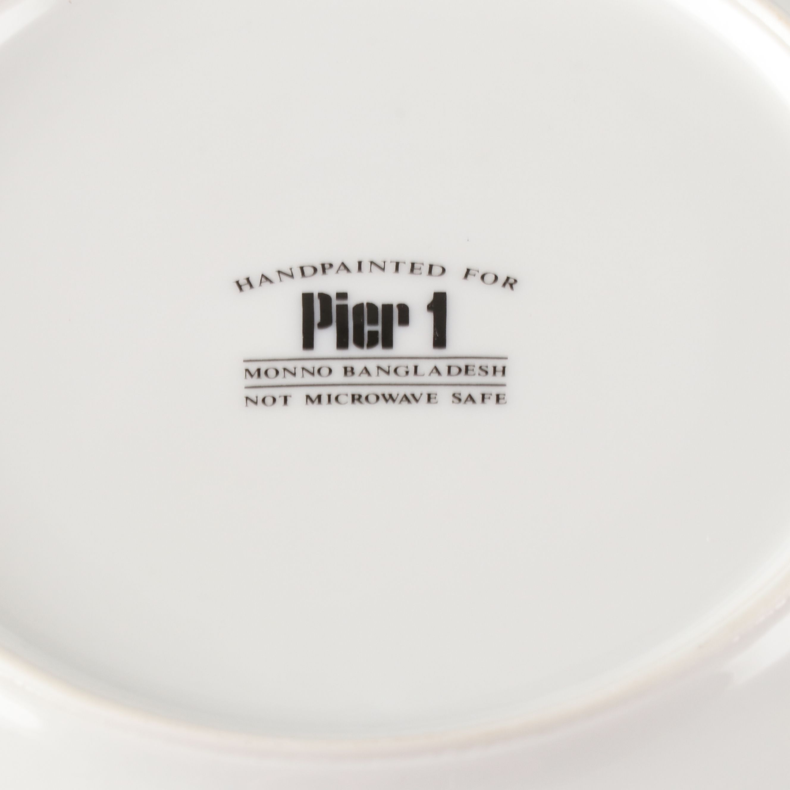 Pier 1 Gilt Trim Porcelain Dinnerware, 21st Century