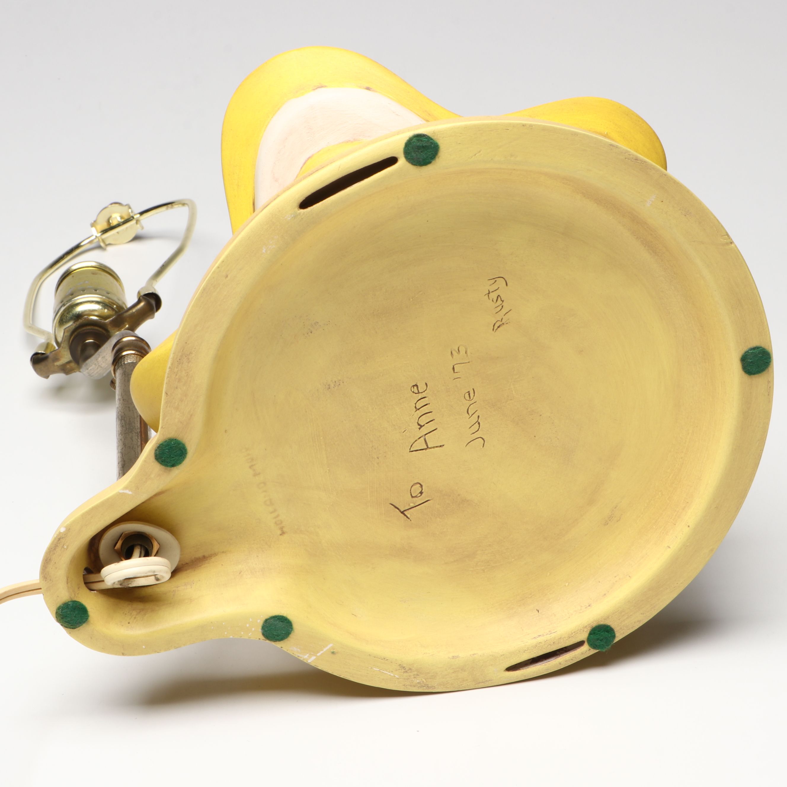 Holland Mold Hand-Painted Daffodil Girl Lamp, 1970s