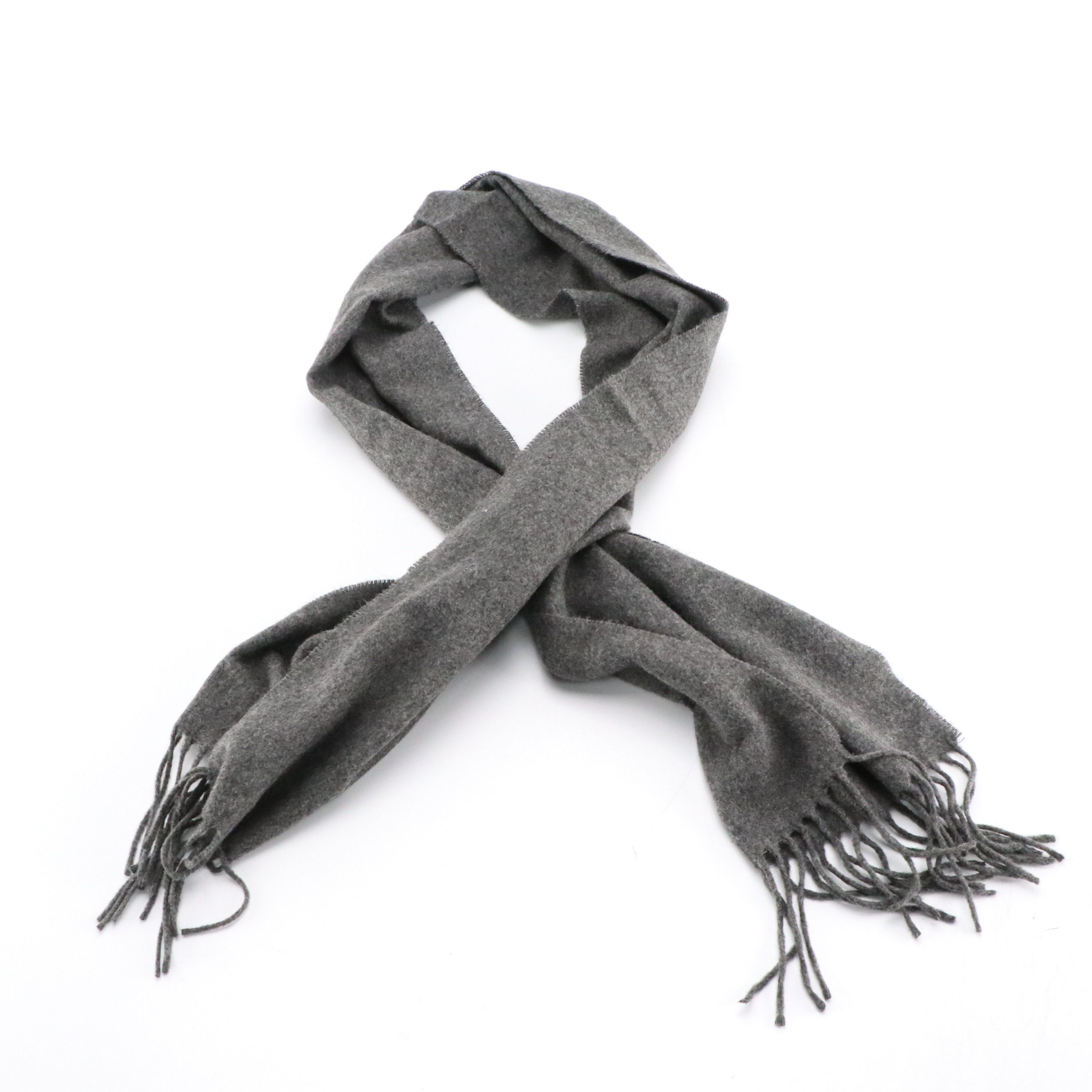 Van Raalte Grey Leather Gloves with Cashmink and Other Acrylic Fringe Scarves