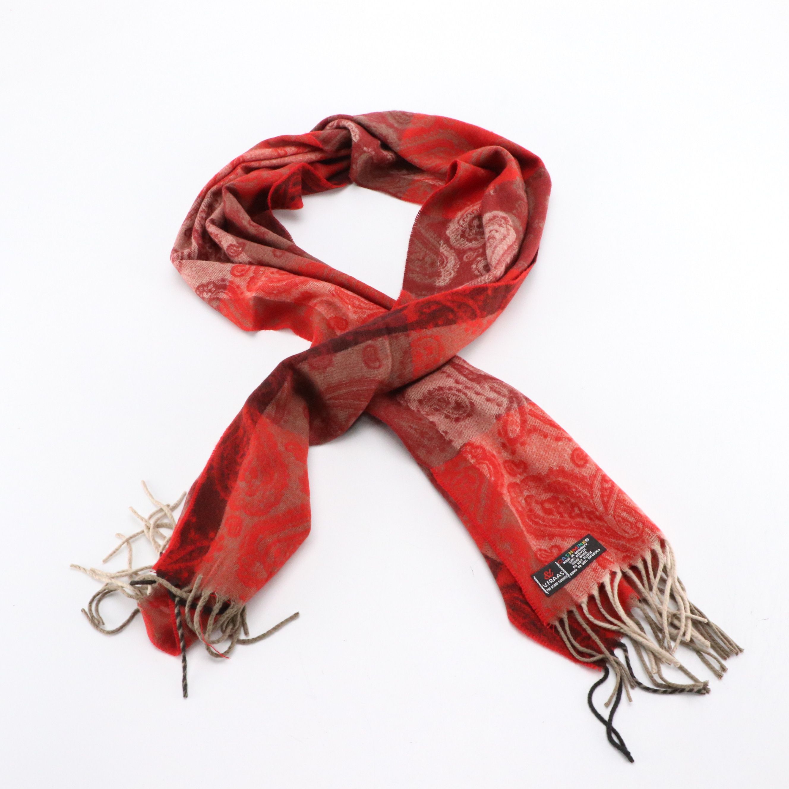 Van Raalte Grey Leather Gloves with Cashmink and Other Acrylic Fringe Scarves