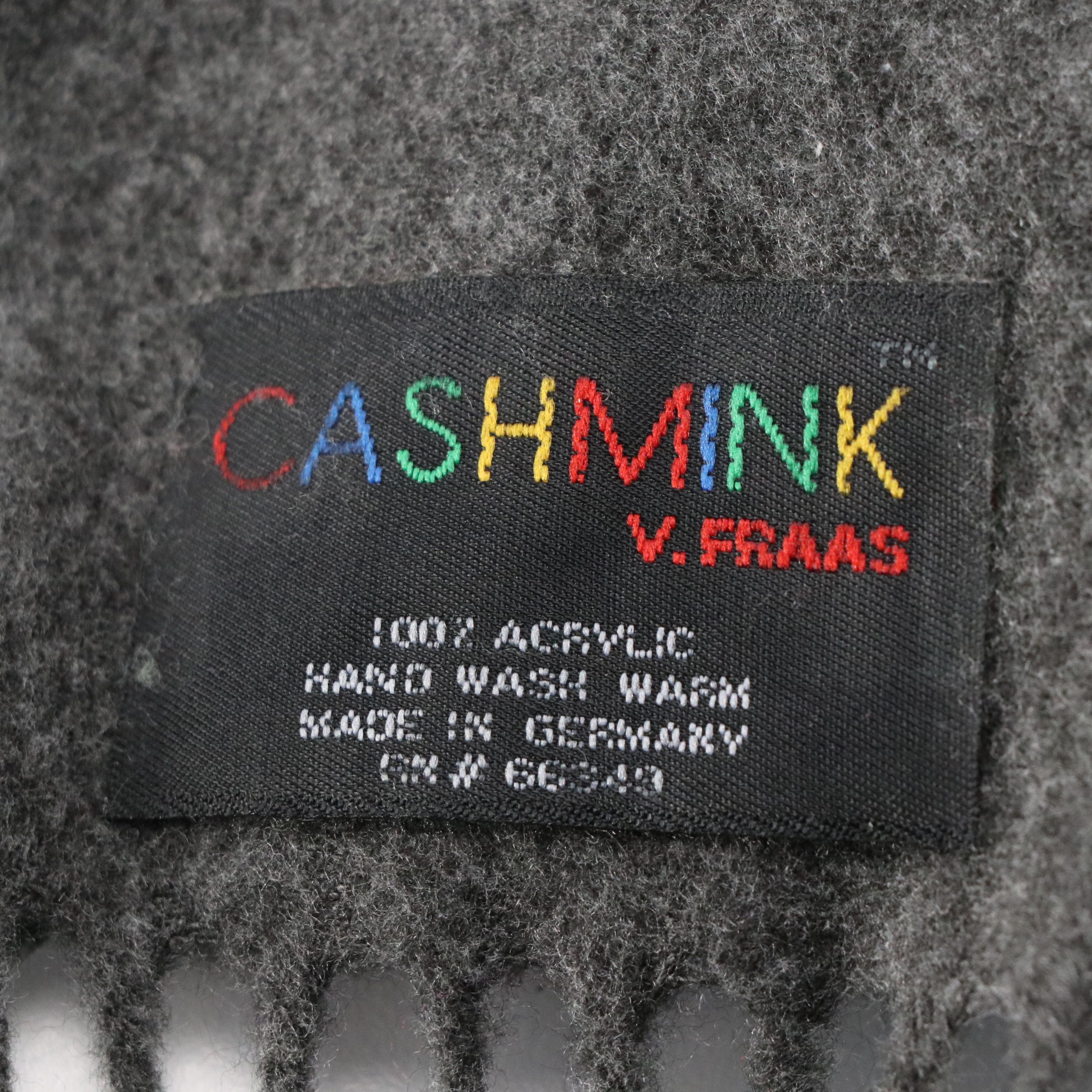 Van Raalte Grey Leather Gloves with Cashmink and Other Acrylic Fringe Scarves